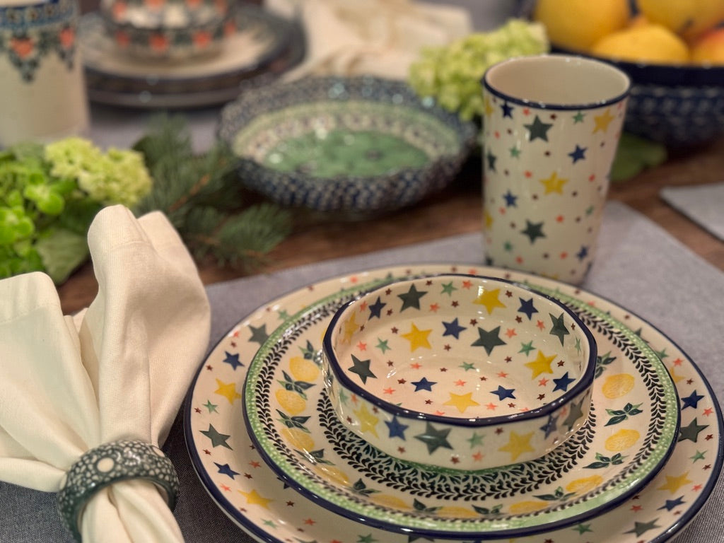 Plate, Round, Salad, 8" in "Lemons and Leaves" by Ceramika Artystyczna | A337-2749X