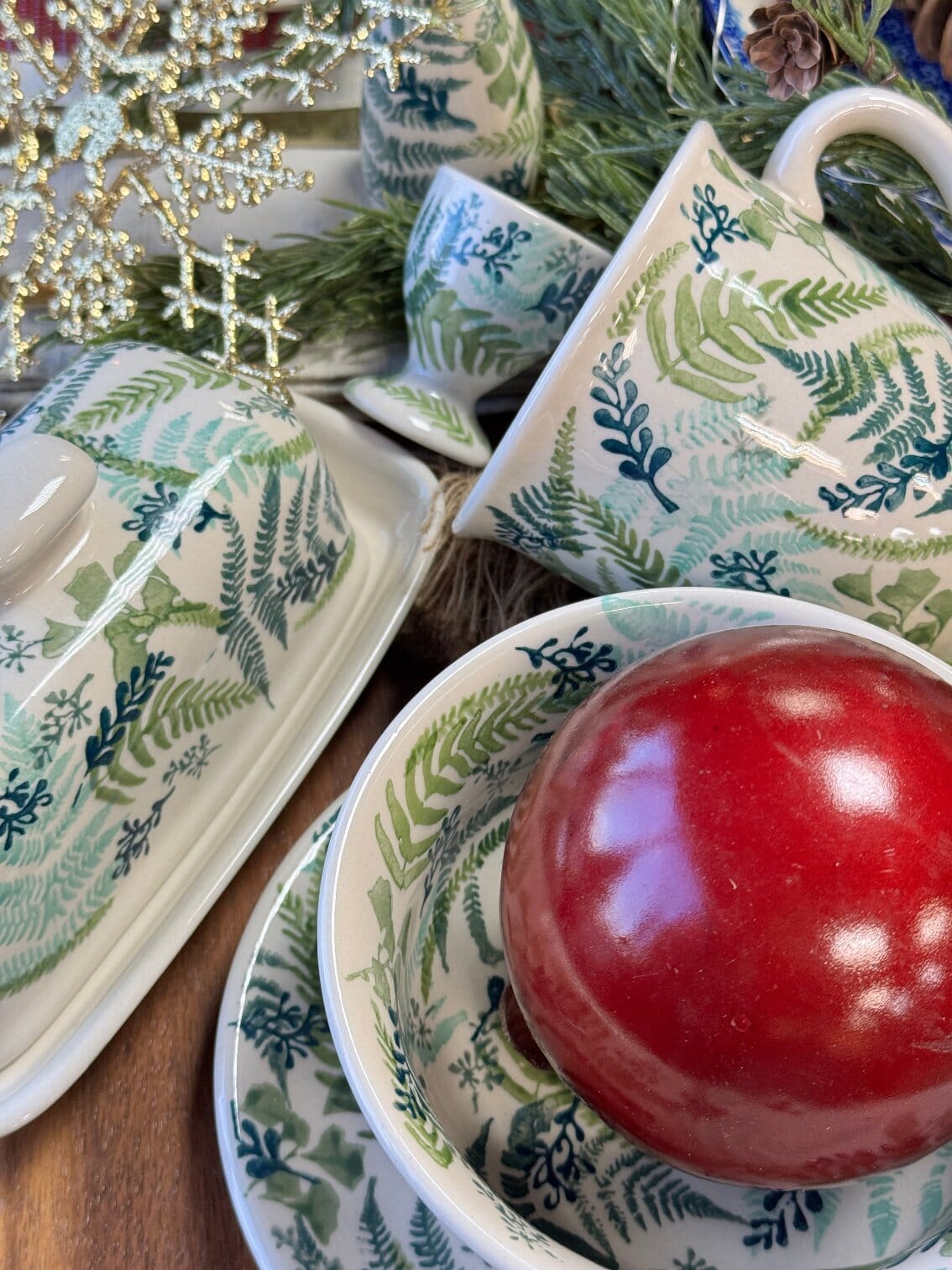 Egg Cup, 2.5" in "Scattered Ferns" by Manufaktura | J050S-GZ39