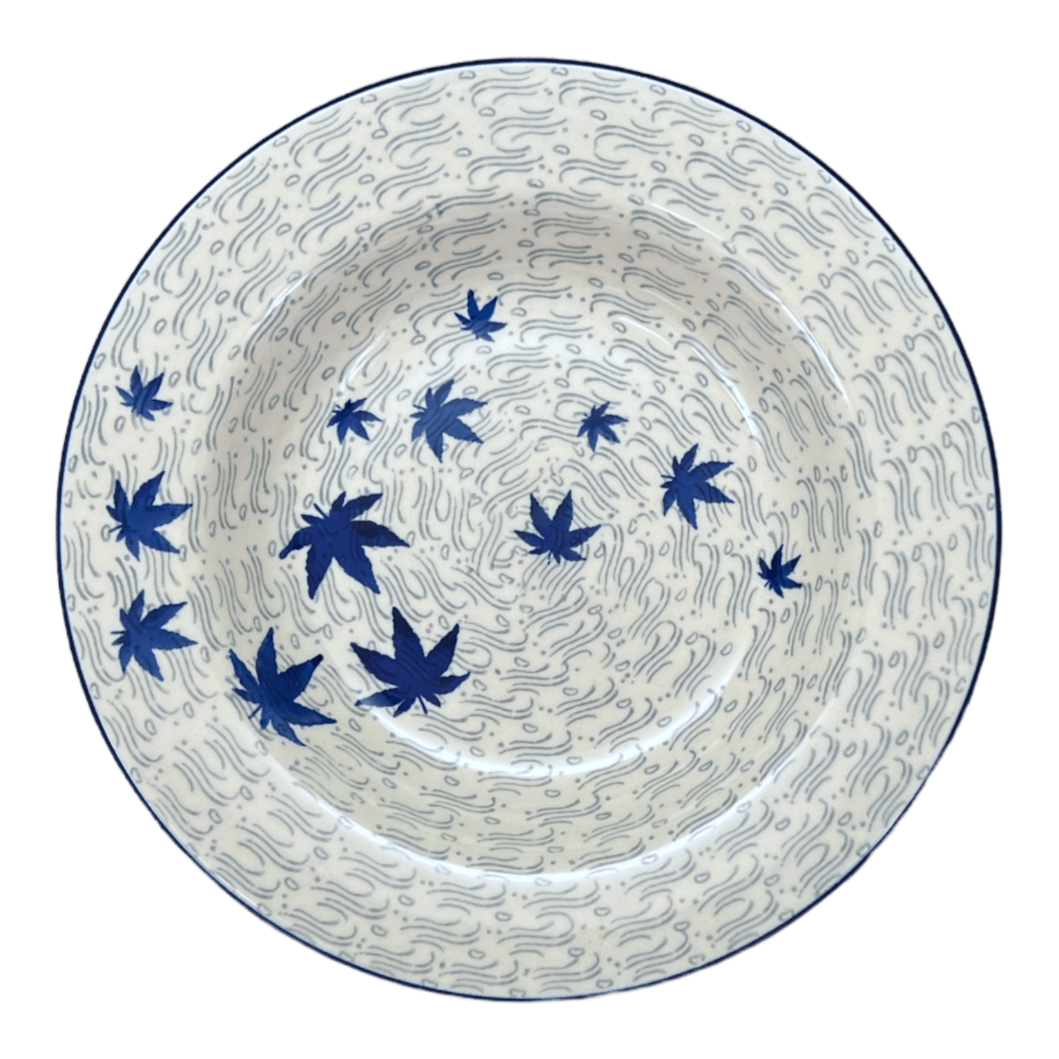 Plate, Round, Soup Plate, 9.25" in "Blue Sweetgum" by Ceramika Artystyczna | A014-2545X