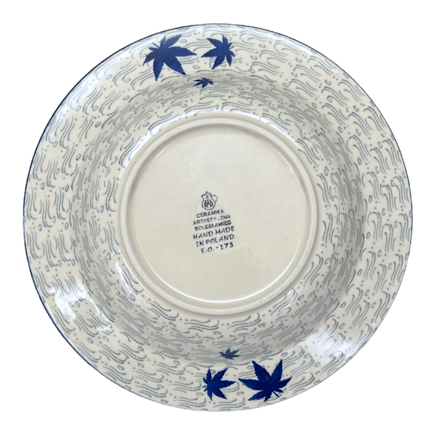 Plate, Round, Soup Plate, 9.25" in "Blue Sweetgum" by Ceramika Artystyczna | A014-2545X