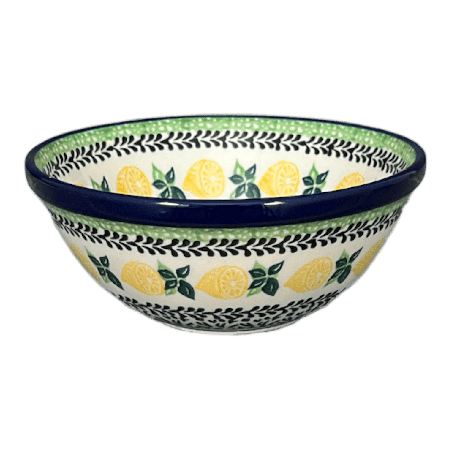 Bowl, Round, Kitchen, 5.5" in "Lemons and Leaves" by Ceramika Artystyczna | A059-2749X