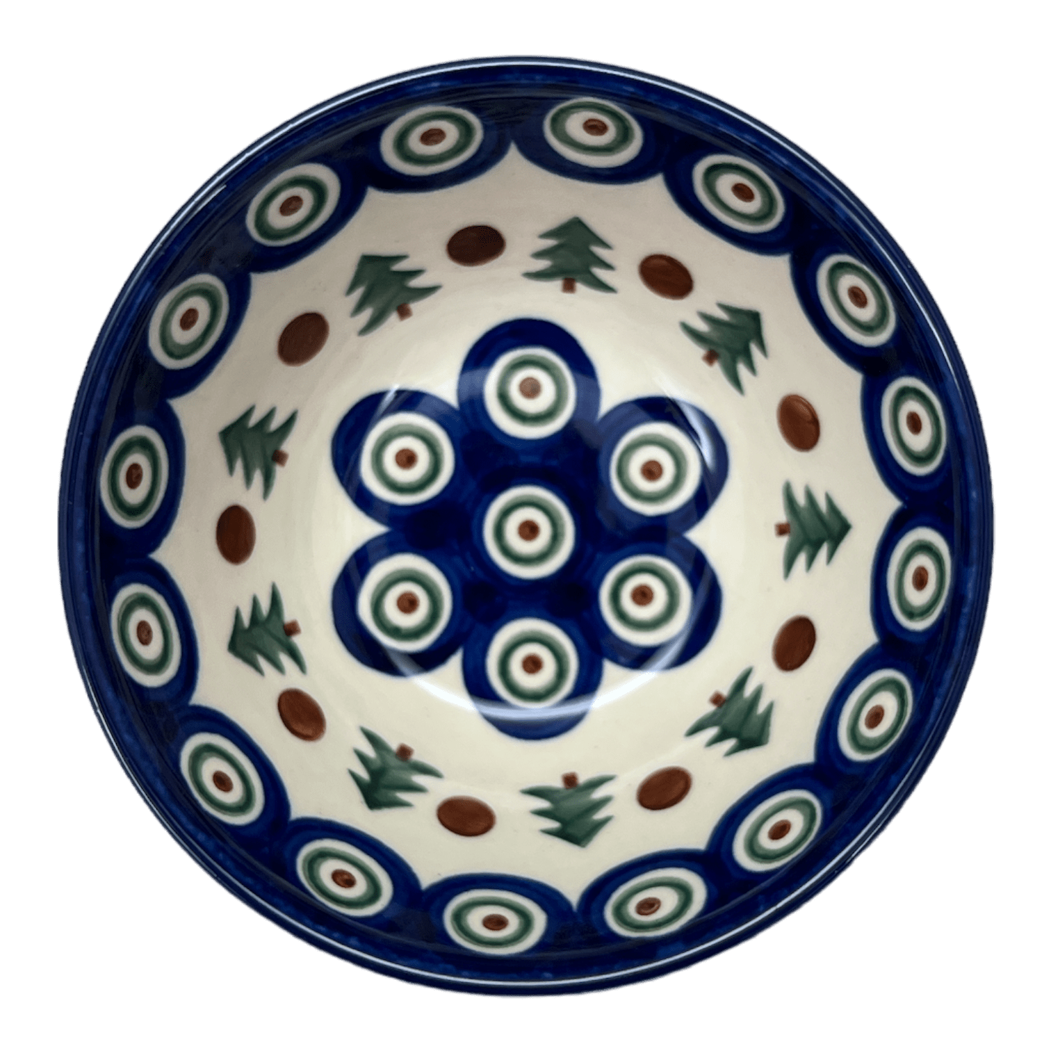 Bowl, Round, Kitchen, 5.5" in "Peacock Pine" by Ceramika Artystyczna | A059-366X