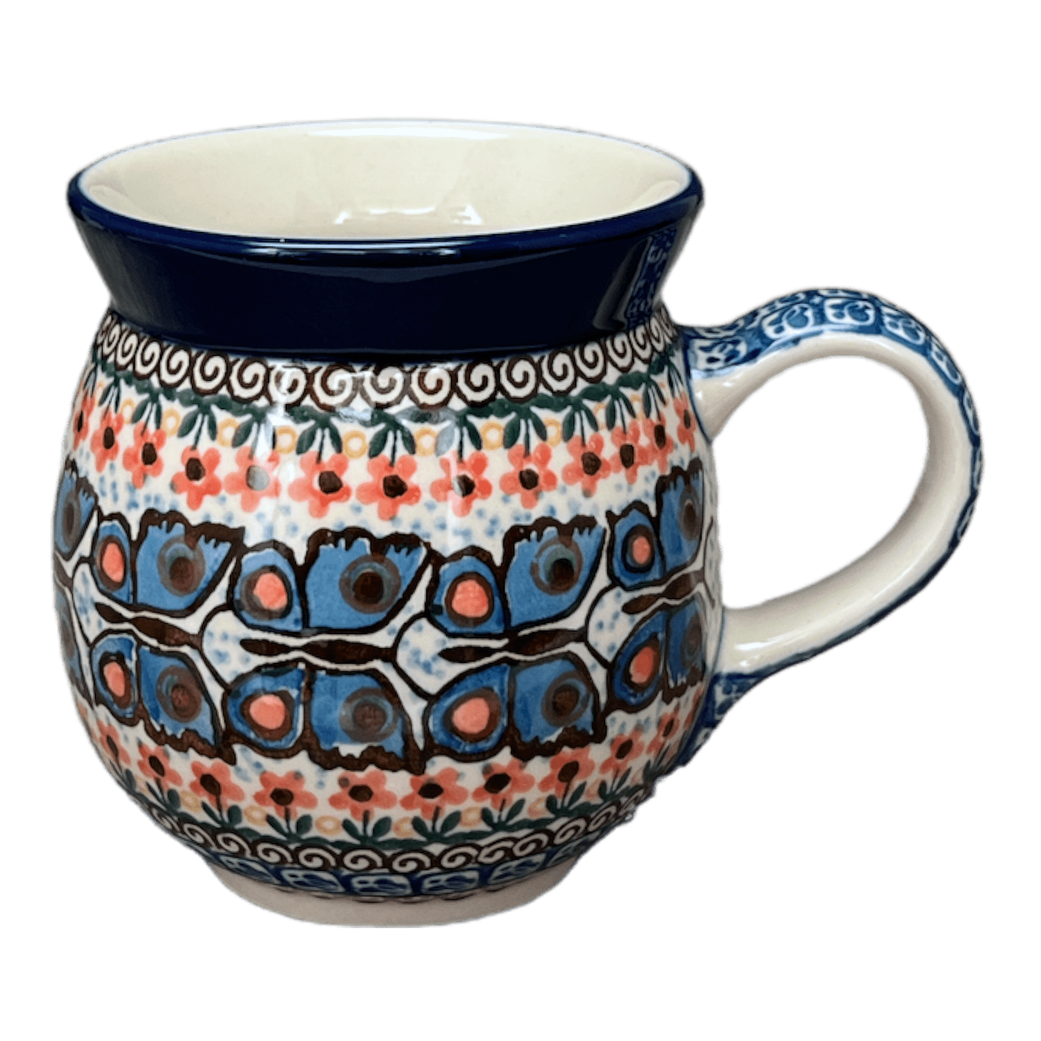 Mug, Belly Mug, 16 oz in "Butterfly Parade" by Ceramika Artystyczna | A073-U1493