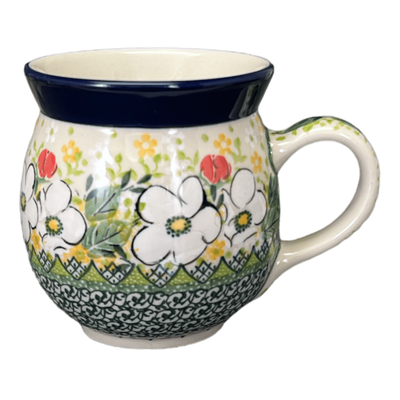 Mug, Belly Mug, 16 oz in "White Cosmos" by Ceramika Artystyczna | A073-U4813