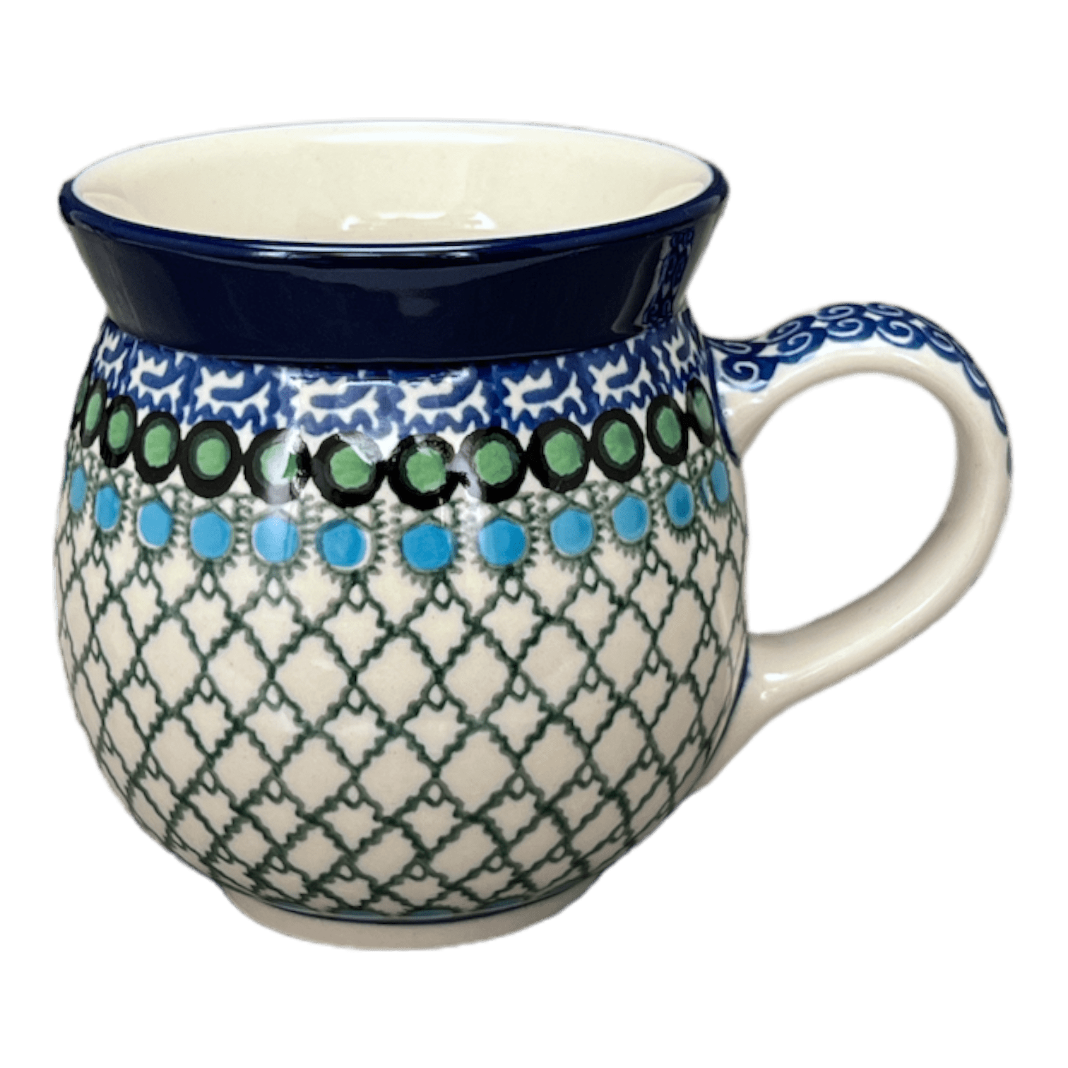 Mug, Belly Mug, 16 oz in "Mediterranean Waves" by Ceramika Artystyczna | A073-U72