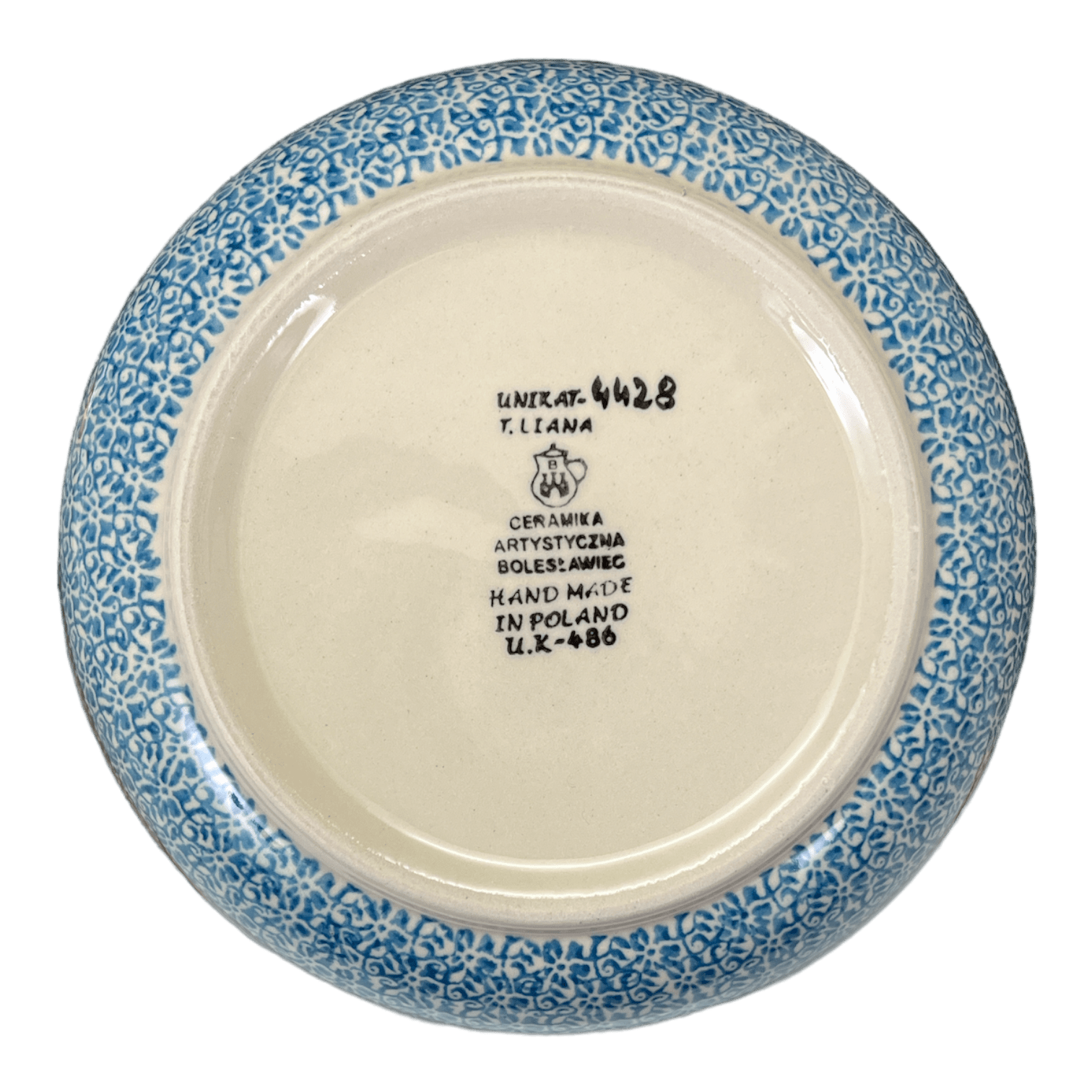 Bowl, Round, 7.75" in "Aztec Blues" by Ceramika Artystyczna | A211-U4428
