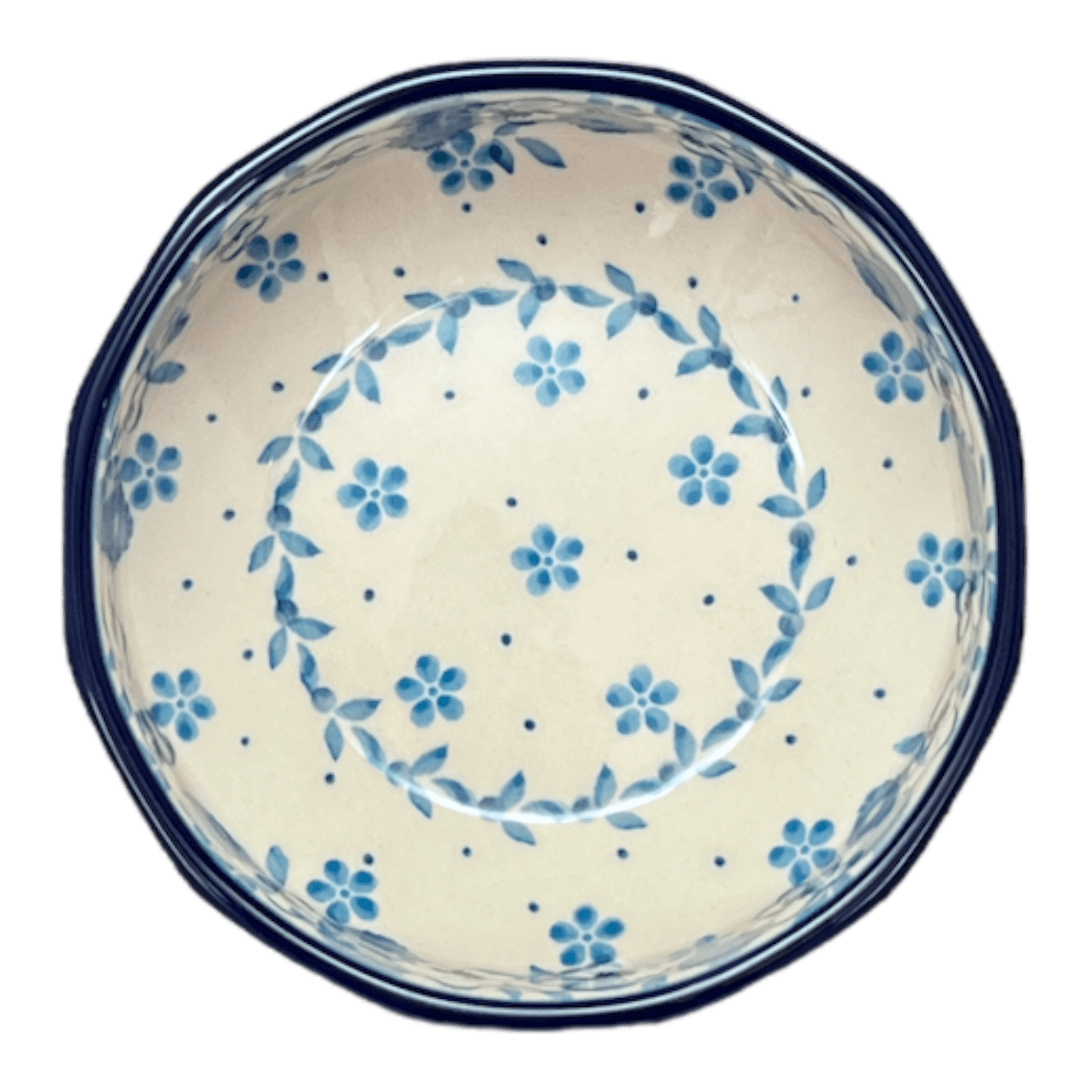 Bowl, Multiangular, 5" in "Pansy Blues" by Ceramika Artystyczna | A221-2346X