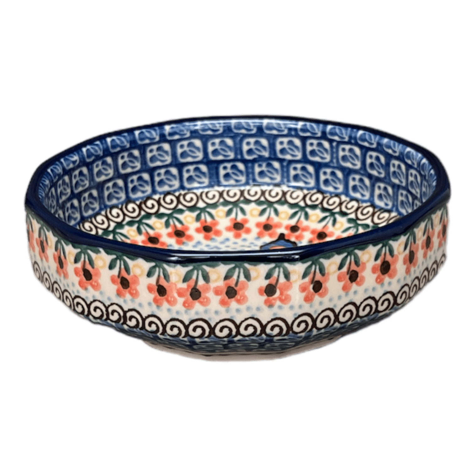 Bowl, Multiangular, 5" in "Butterfly Parade" by Ceramika Artystyczna | A221-U1493