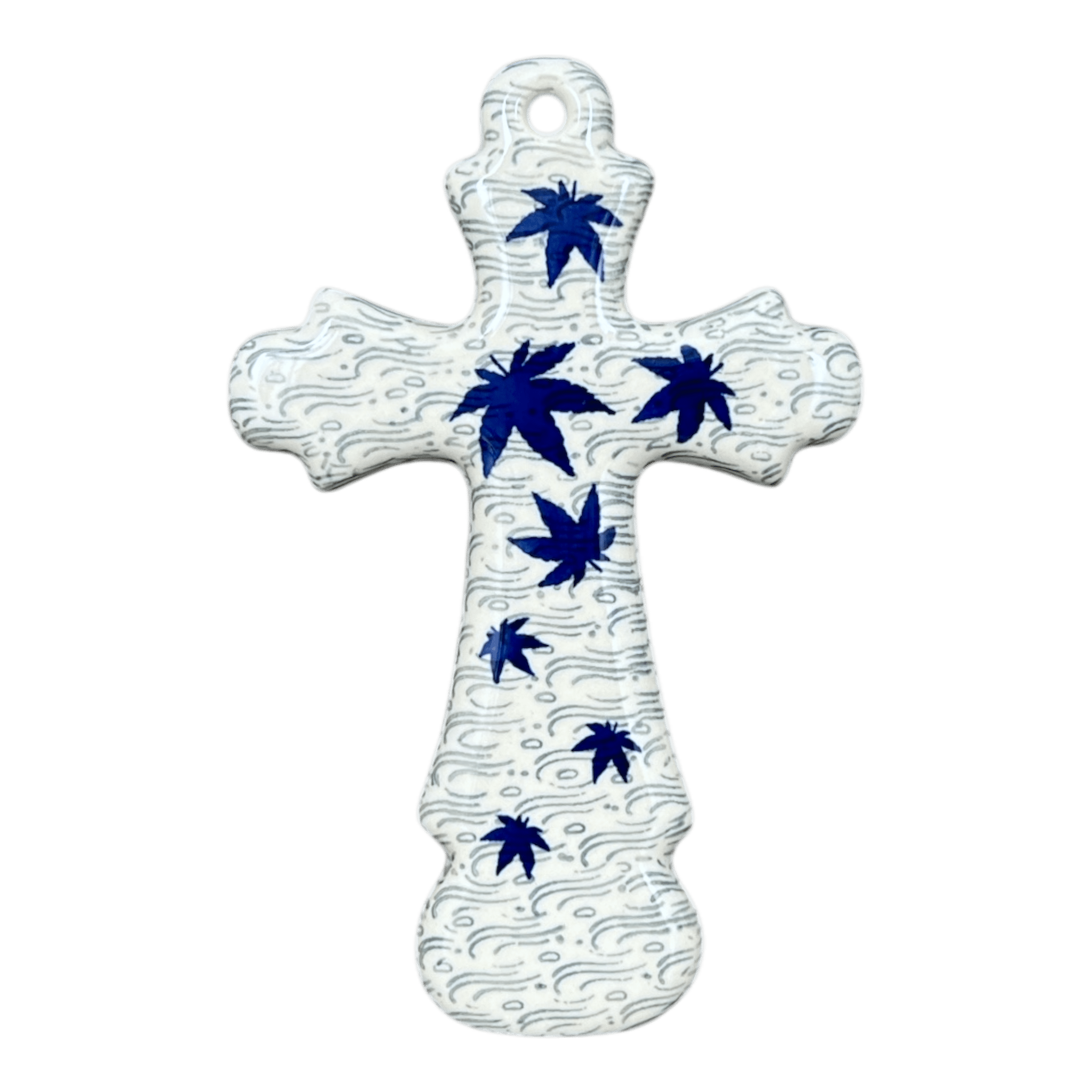 Cross, Large, 7.75" in "Blue Sweetgum" by Ceramika Artystyczna | A533-2545X