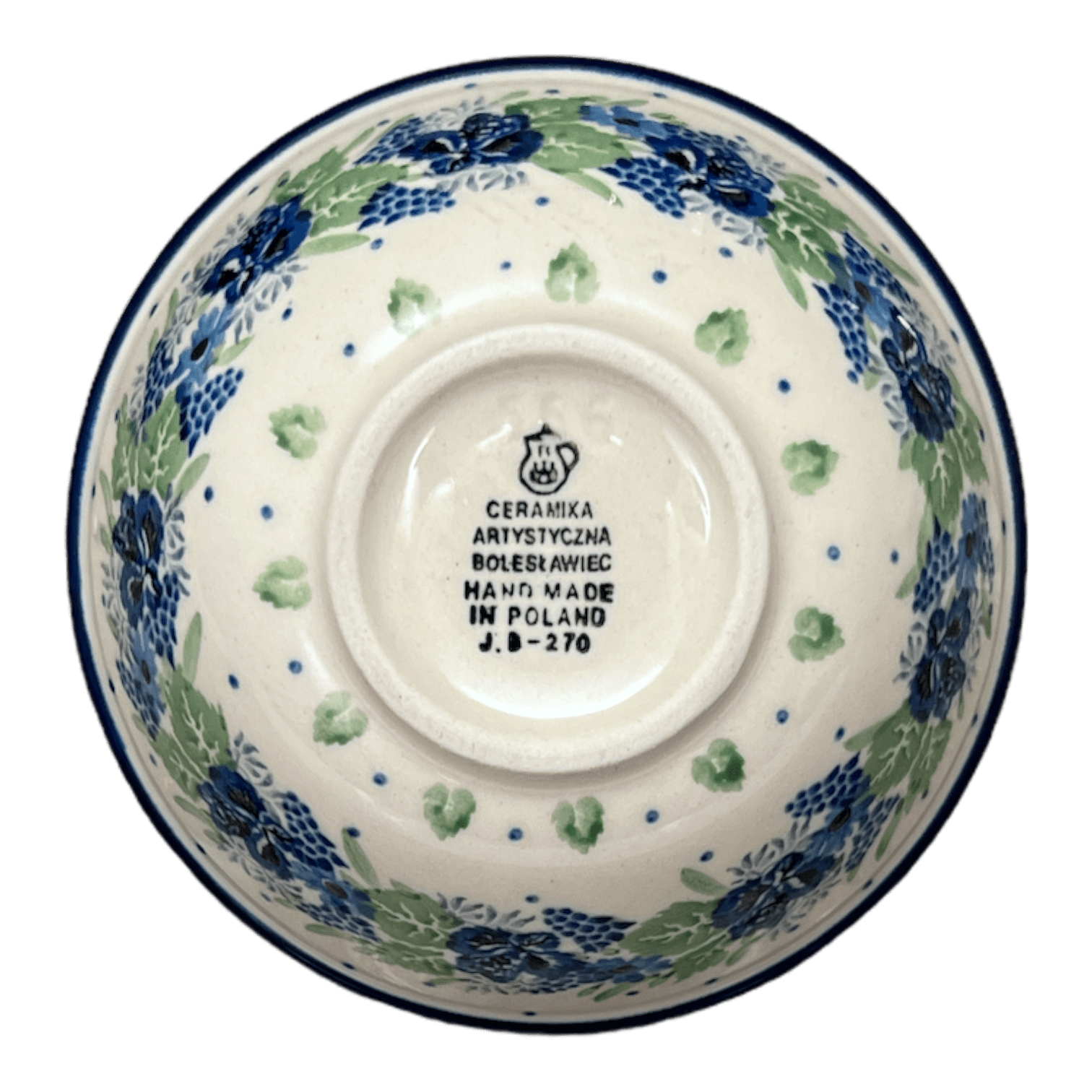 Bowl, Round, 4.75" in "Hyacinth in the Wind" by Ceramika Artystyczna | A556-2037X