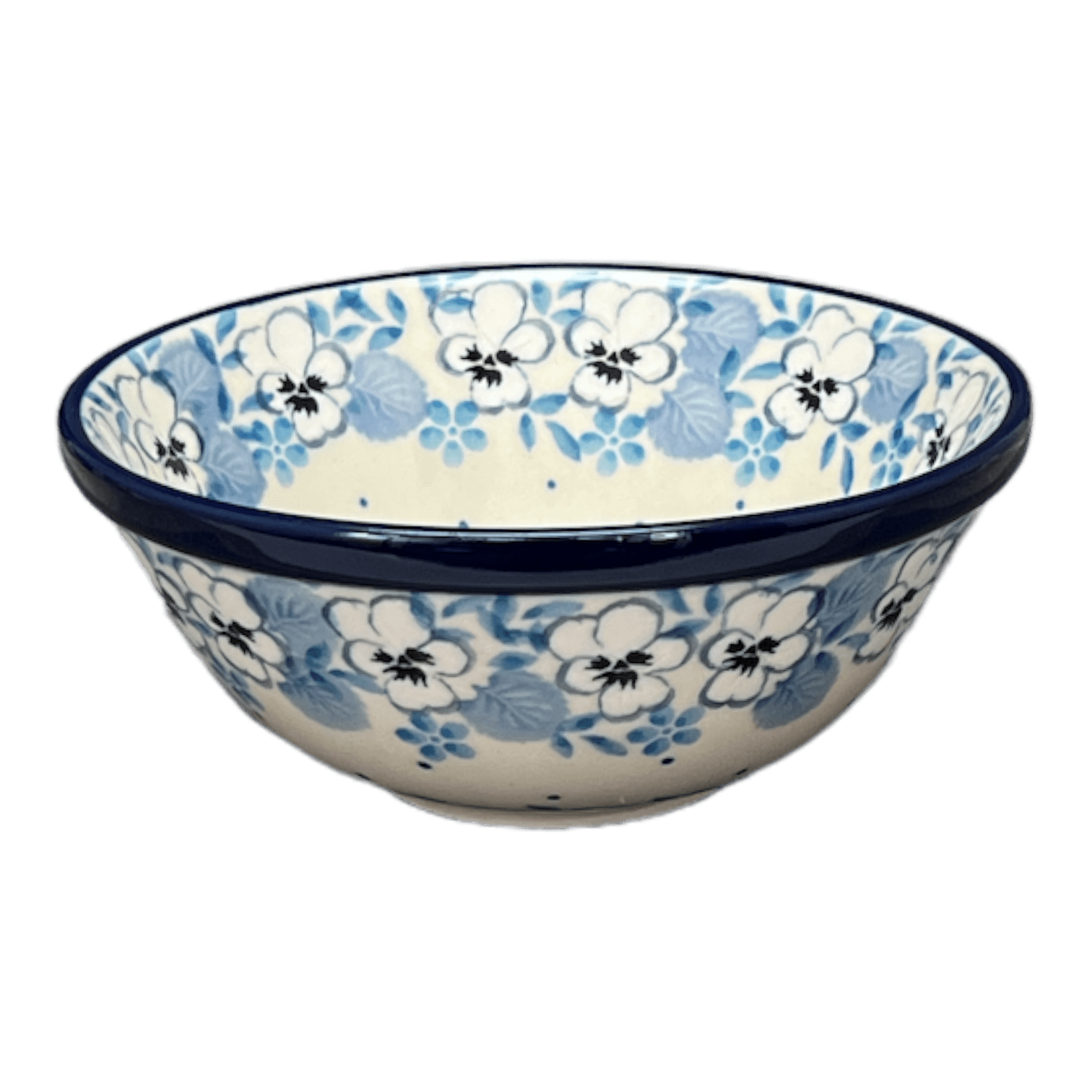 Bowl, Round, 4.75" in "Pansy Blues" by Ceramika Artystyczna | A556-2346X