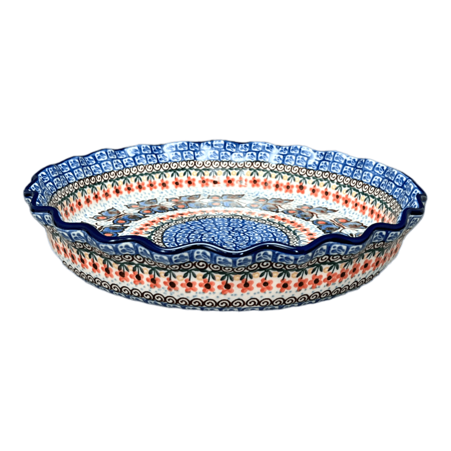 Quiche/Pie Dish, 10" in "Butterfly Parade" by Ceramika Artystyczna | A636-U1493