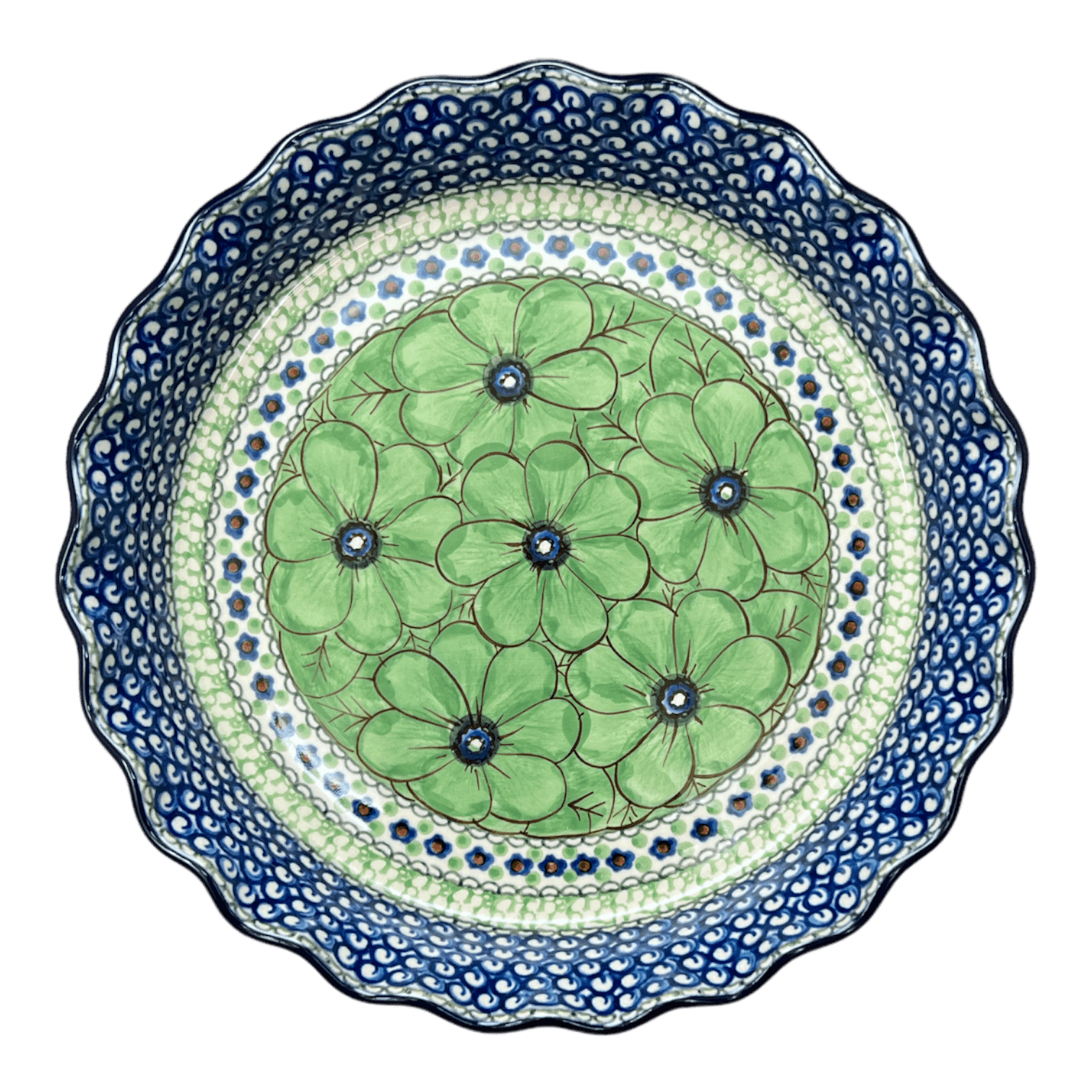 Quiche/Pie Dish, 10" in "Green Goddess" by Ceramika Artystyczna | A636-U408A