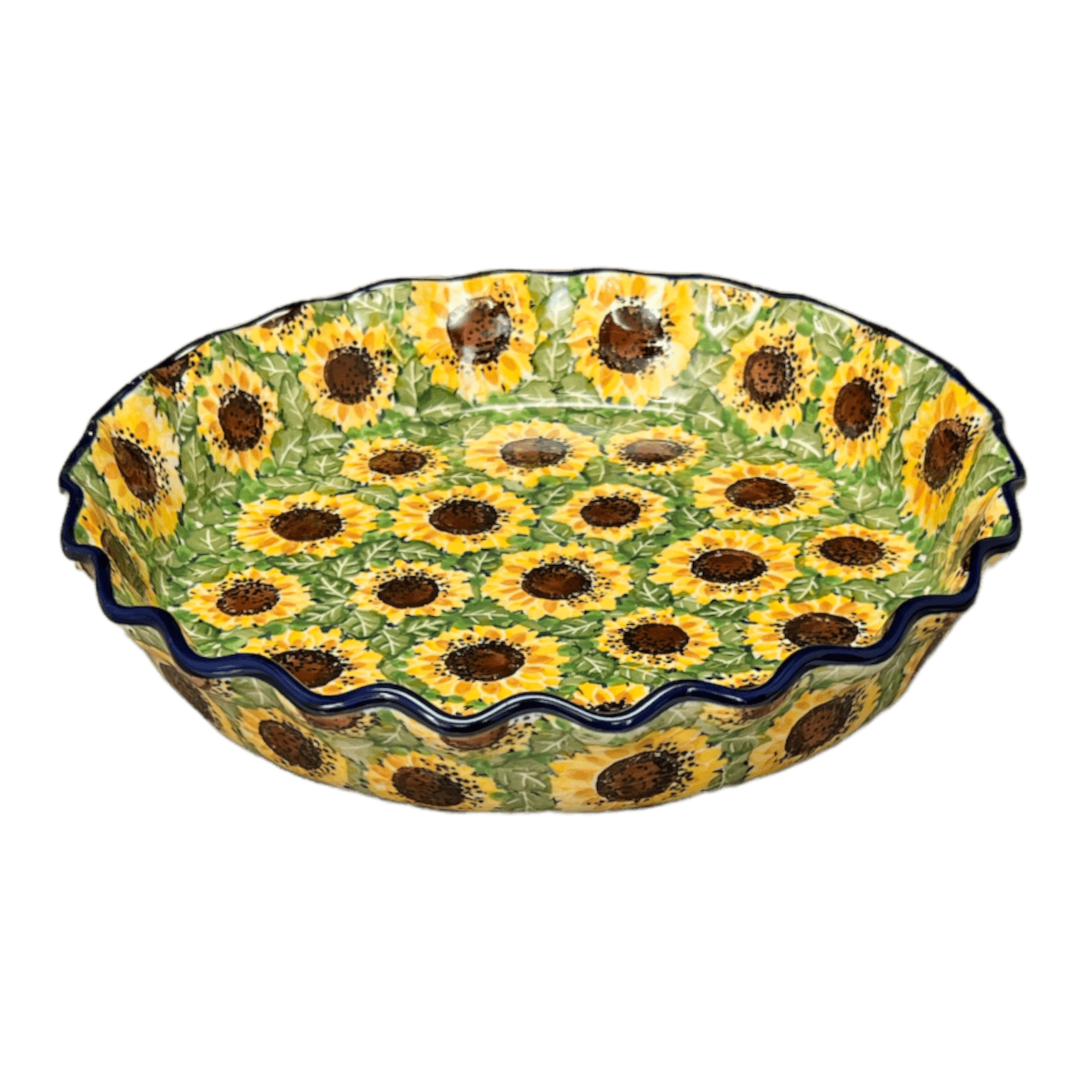 Quiche/Pie Dish, 10" in "Sunflower Field" by Ceramika Artystyczna | A636-U4737