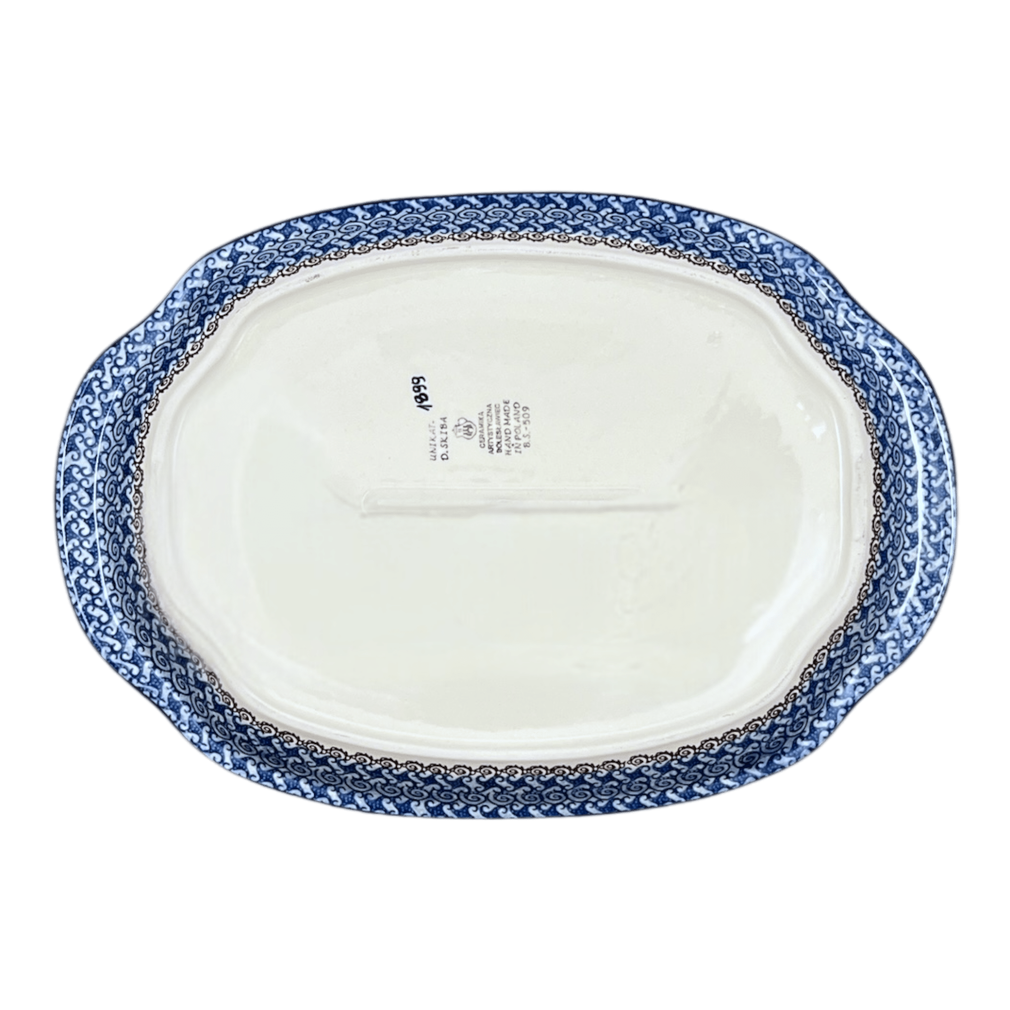 Tray, Oval, Handles, 10.75" x 15.25" in "Poseidon's Treasure" by Ceramika Artystyczna | A684-U1899