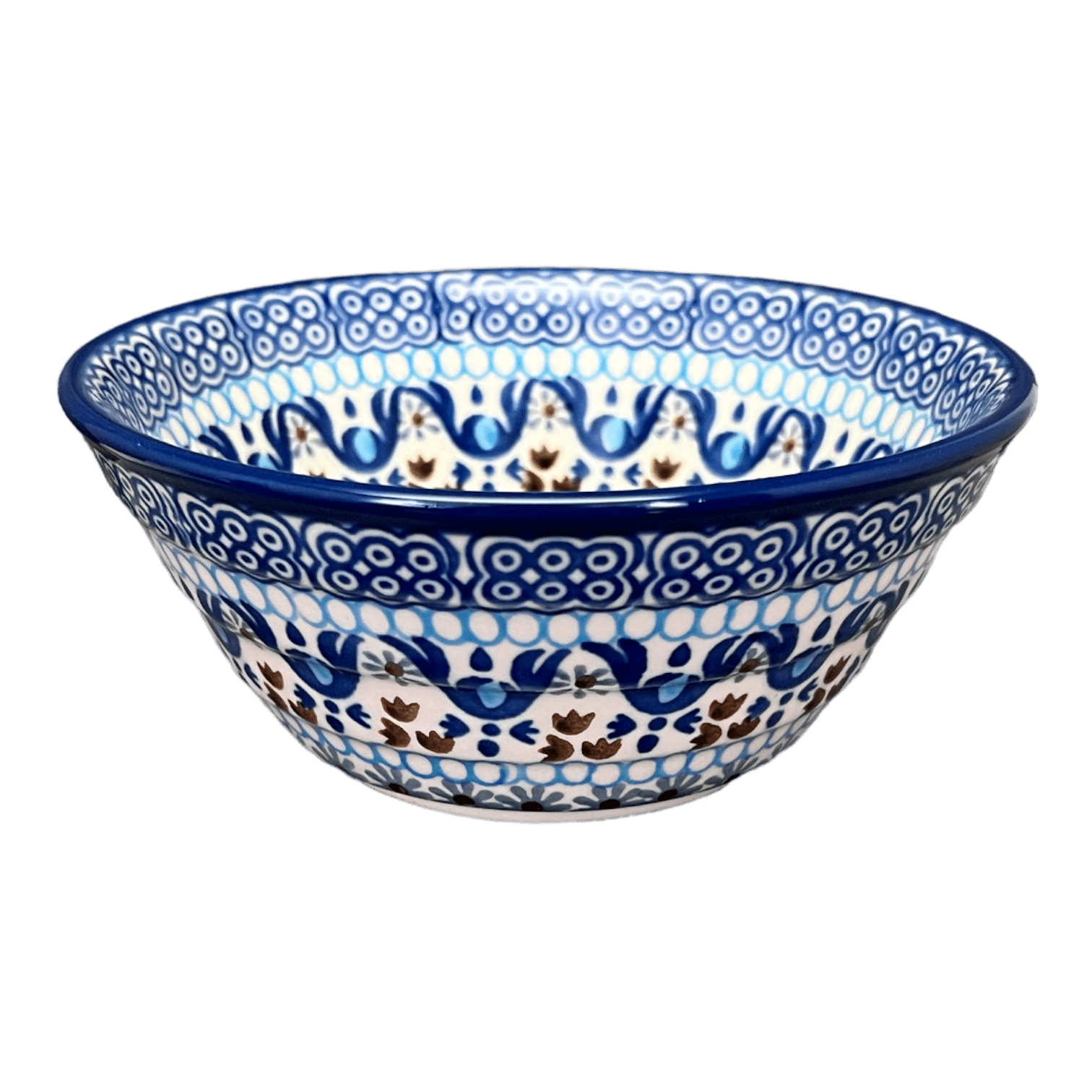 Bowl, Round, Ridged, 5.5" in "Blue Ribbon" by Ceramika Artystyczna | A696-1026X