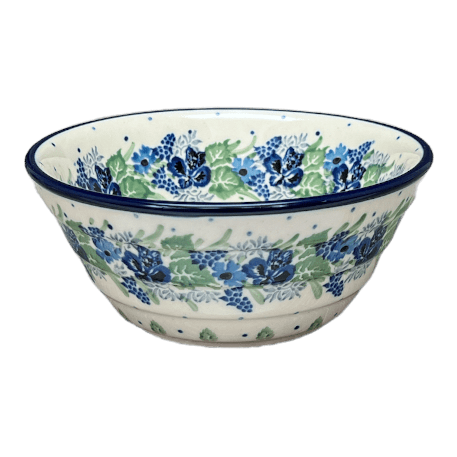 Bowl, Round, Ridged, 5.5" in "Hyacinth in the Wind" by Ceramika Artystyczna | A696-2037X