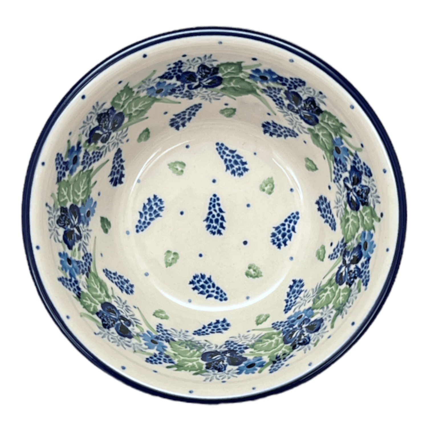 Bowl, Round, Ridged, 5.5" in "Hyacinth in the Wind" by Ceramika Artystyczna | A696-2037X