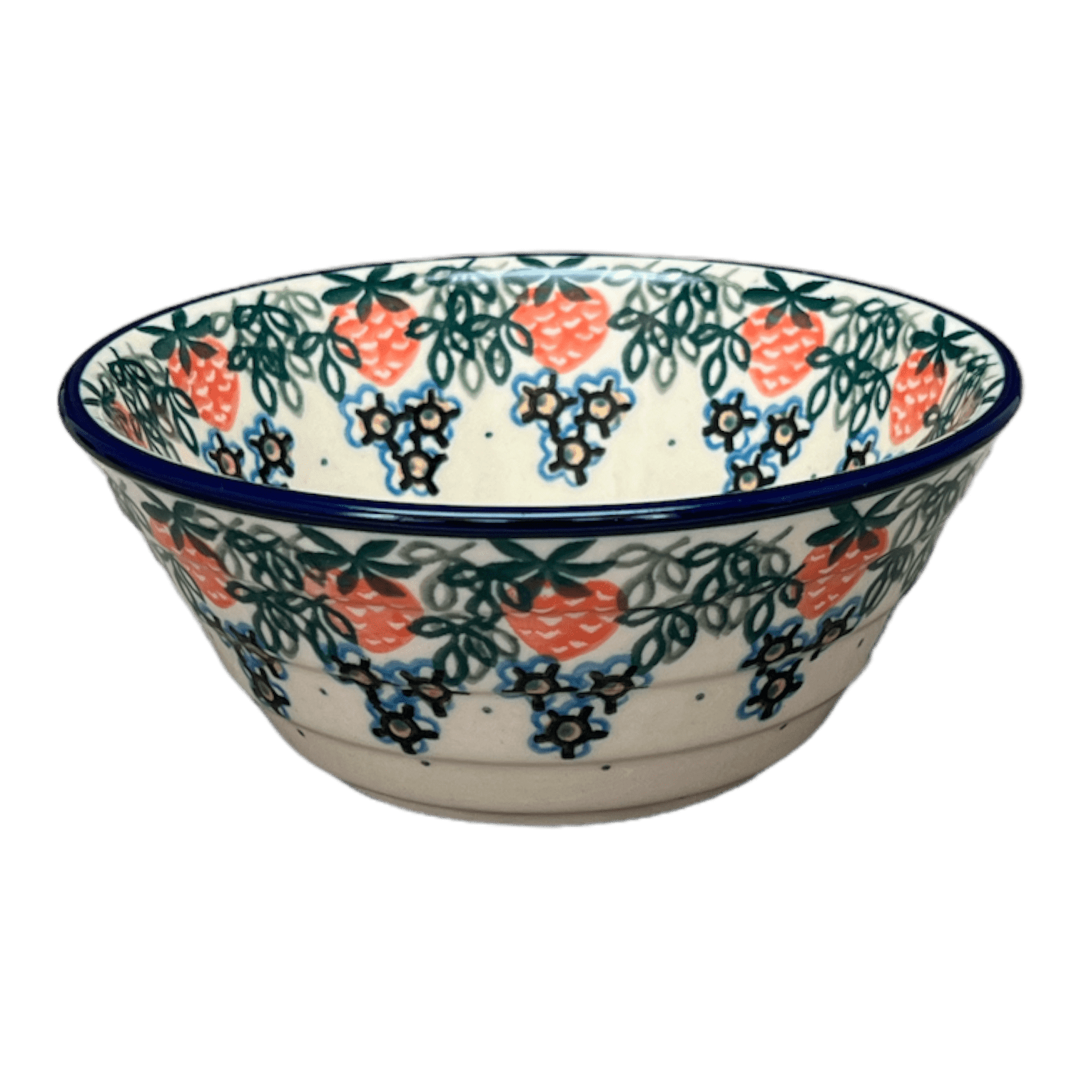 Bowl, Round, Ridged, 5.5" in "Strawberry Patch" by Ceramika Artystyczna | A696-721X