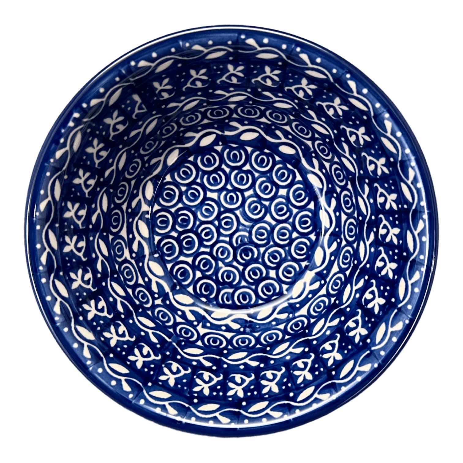 Bowl, Round, Ridged, 5.5" in "Wavy Blues" by Ceramika Artystyczna | A696-905X