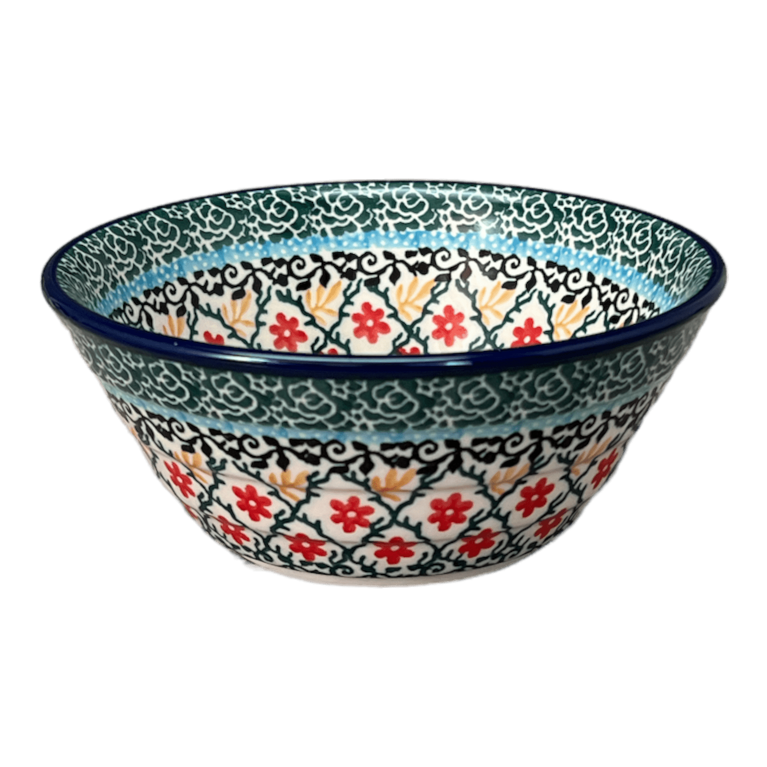 Bowl, Round, Ridged, 5.5" in "Garden Trellis" by Ceramika Artystyczna | A696-U2123