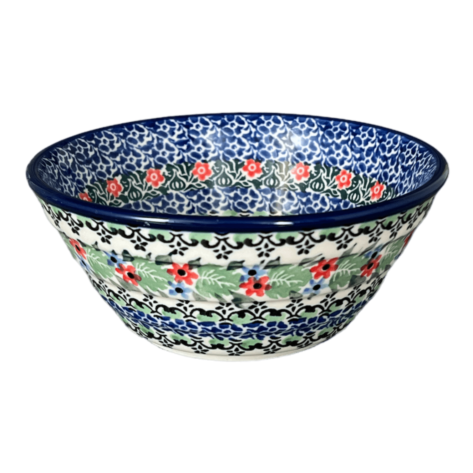 Bowl, Round, Ridged, 5.5" in "Lily Bouquet" by Ceramika Artystyczna | A696-U3683