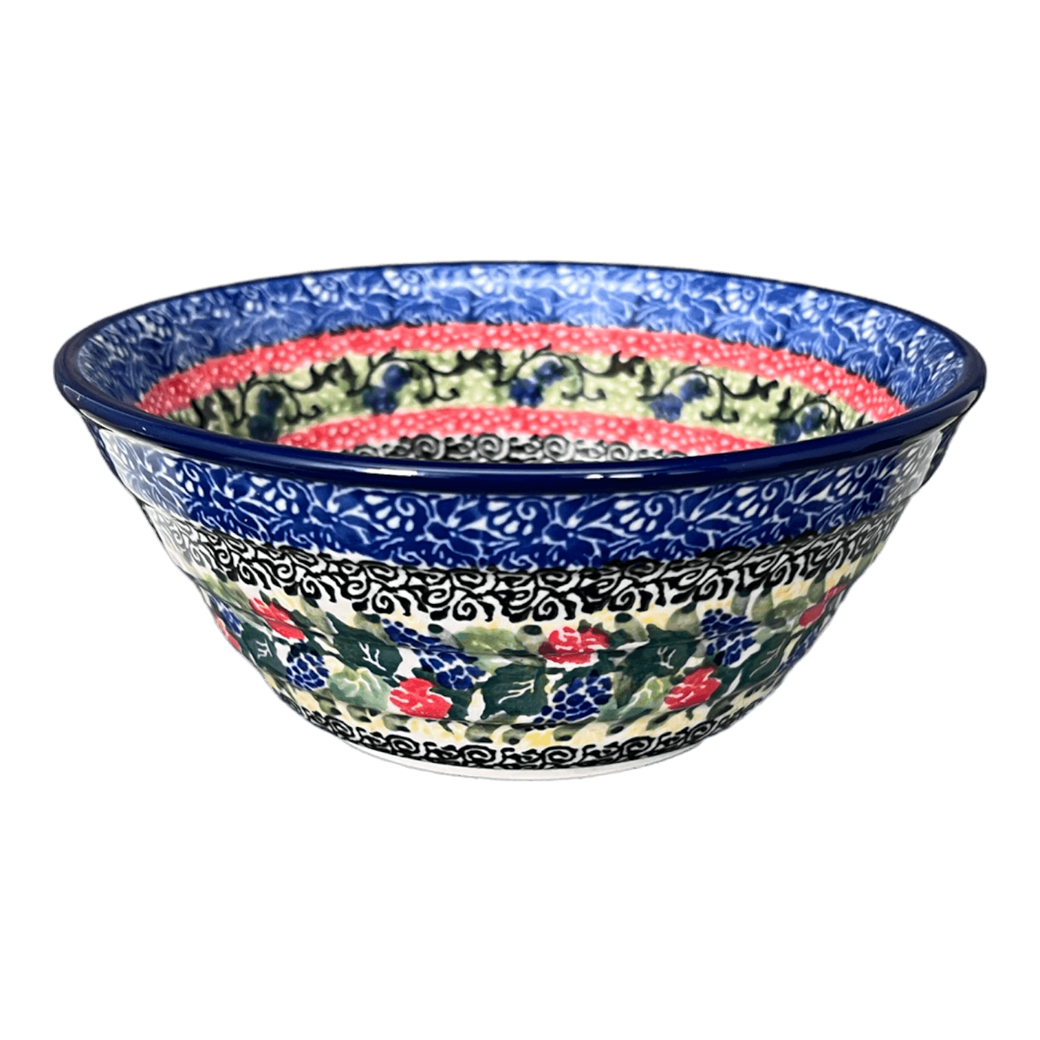 Bowl, Round, Ridged, 5.5" in "Beautiful Bouquet" by Ceramika Artystyczna | A696-U4616