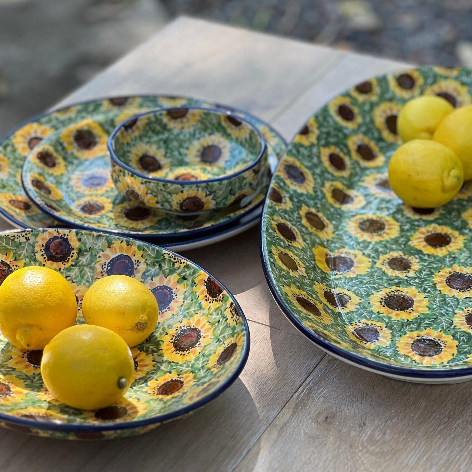 Plate, Round, Salad, 8" in "Sunflower Field" by Ceramika Artystyczna | A337-U4737