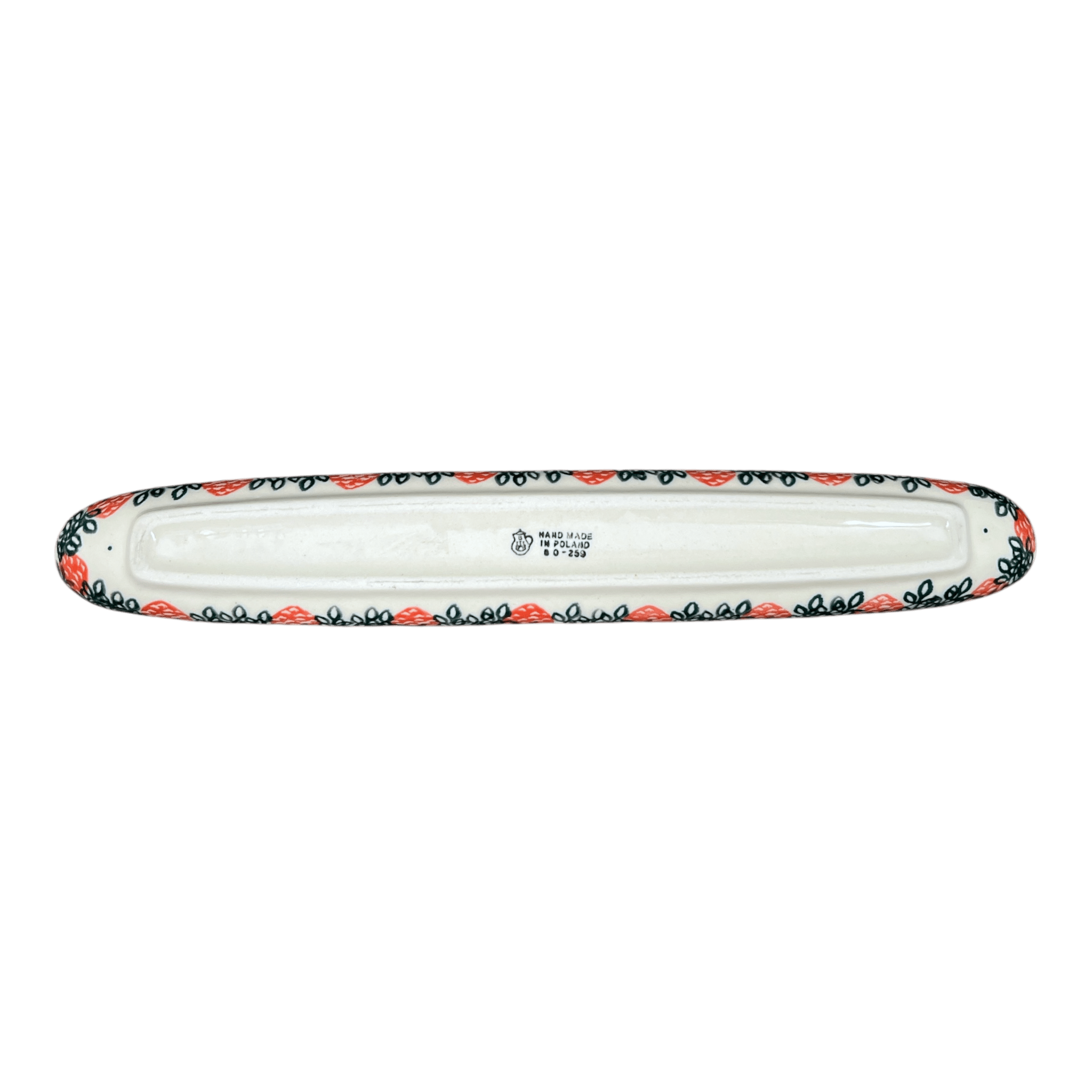 Olive Boat, 12" x 2" in "Strawberry Patch" by Ceramika Artystyczna | A924-721X