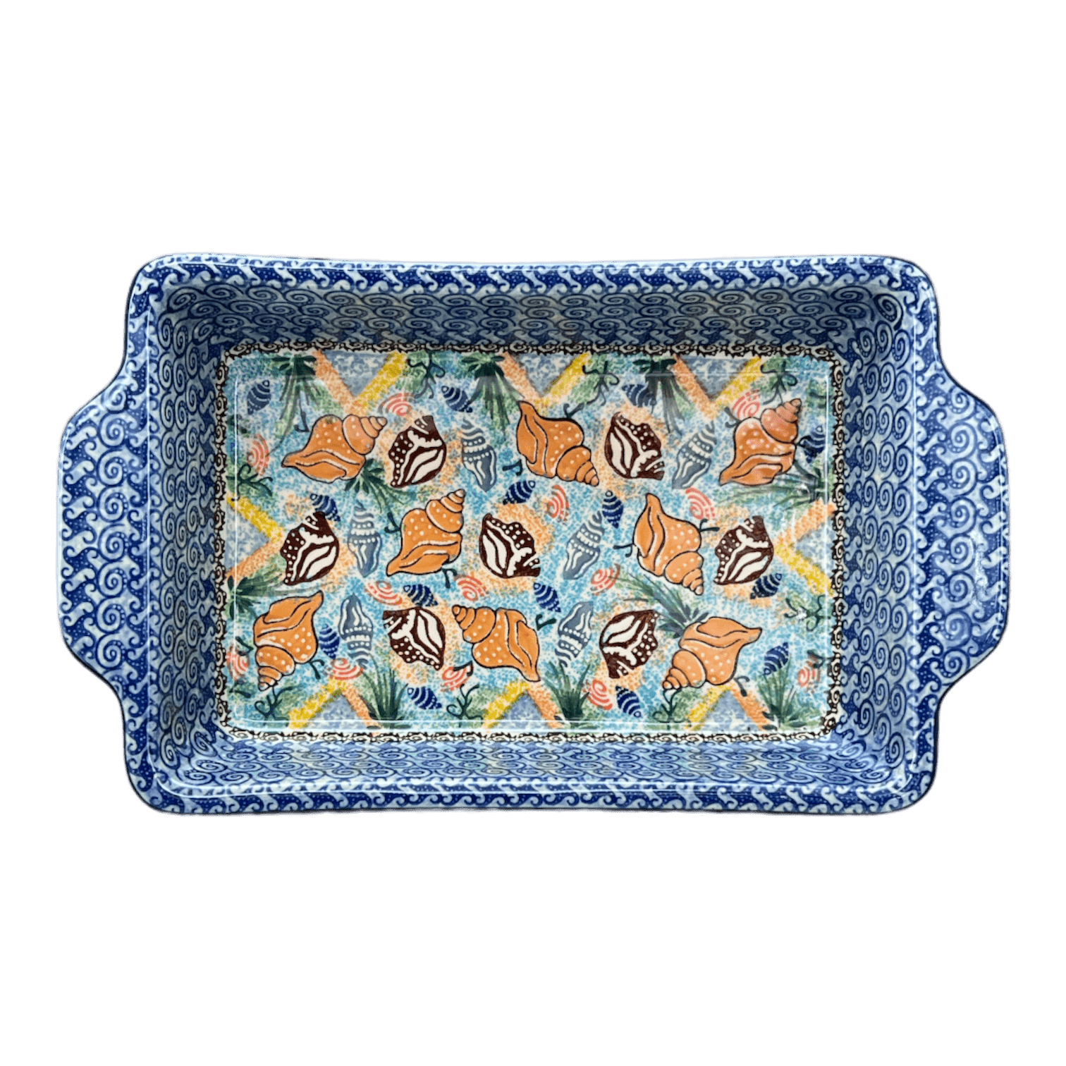 Casserole, Rectangular, Handles, 13" x 8" in "Poseidon's Treasure" by Ceramika Artystyczna | AA59-U1899