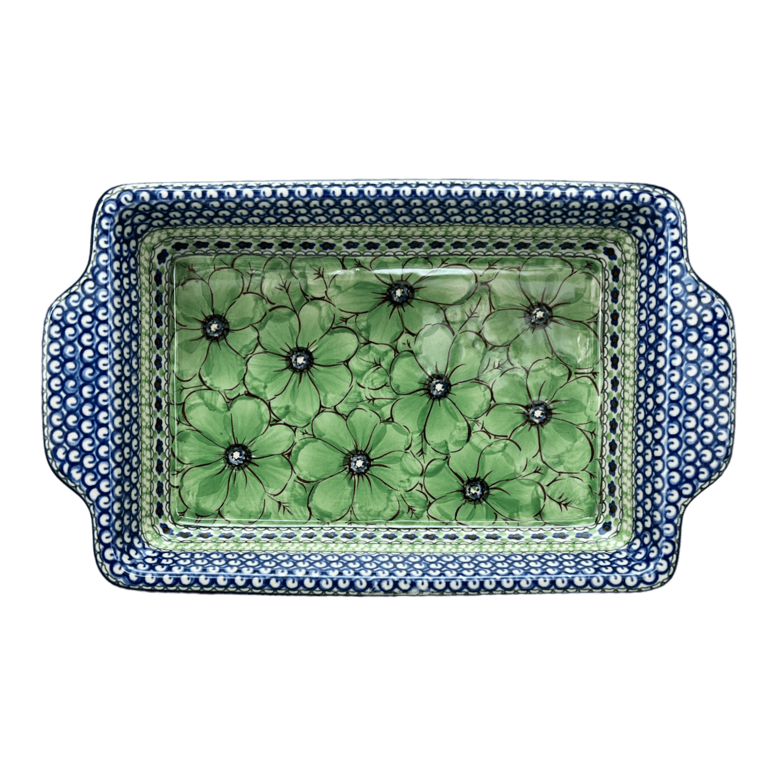 Casserole, Rectangular, Handles, 13" x 8" in "Green Goddess" by Ceramika Artystyczna | AA59-U408A