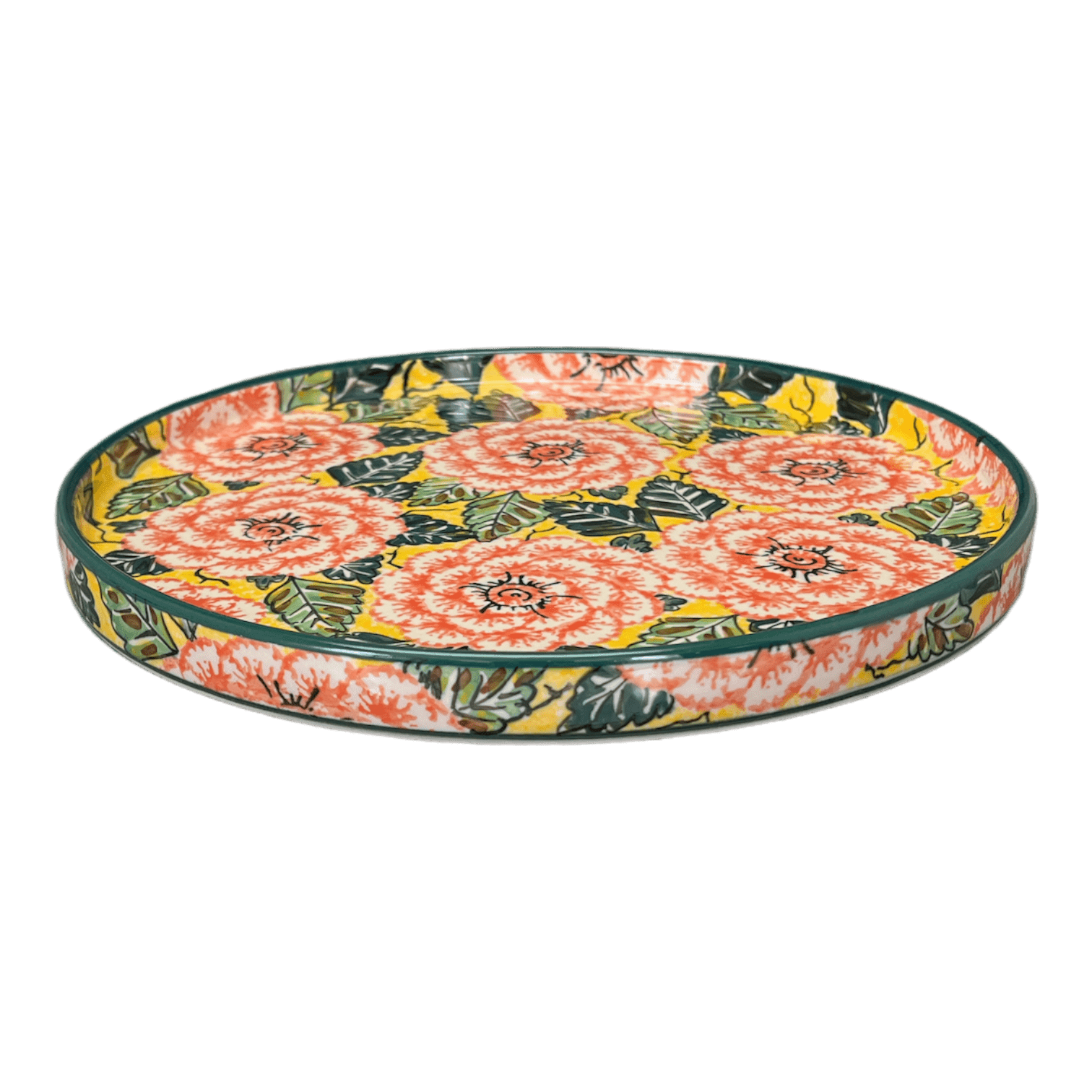 Tray, Round, 10" in "Sunshine Bloom" by Ceramika Artystyczna | AE93-U1472