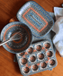 Muffin Pan, 12 Cup Mini in "Teal Pompons" by Andy | NDA169-62