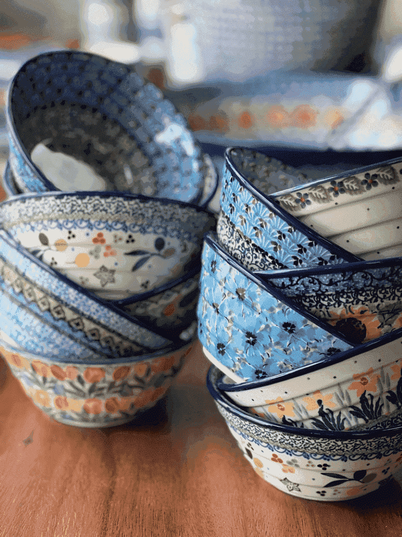 Bowl, Round, Ridged, 5.5" in "Beautiful Bouquet" by Ceramika Artystyczna | A696-U4616