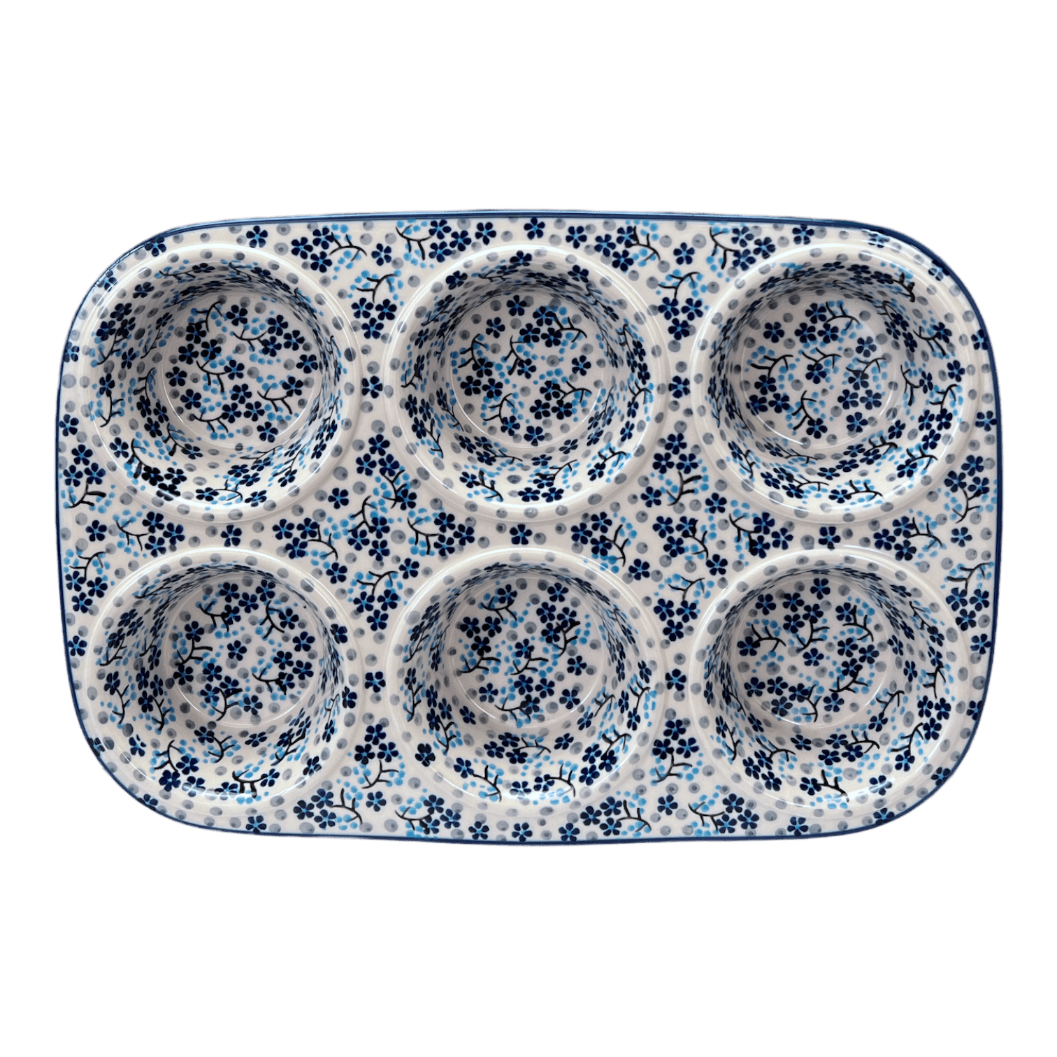 Muffin Pan, 8.5" x 12.5" in "Scattered Blues" by Manufaktura | F093S-AS45