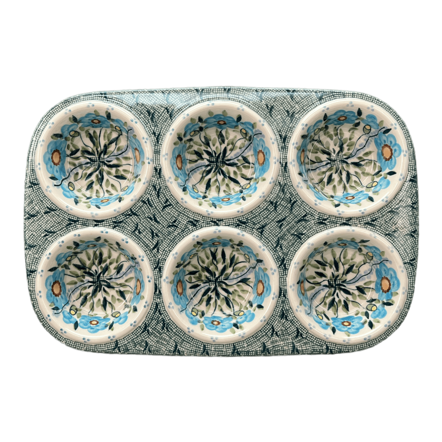 Muffin Pan, 8.5" x 12.5" in "Baby Blue Blossoms" by Manufaktura | F093S-JS49