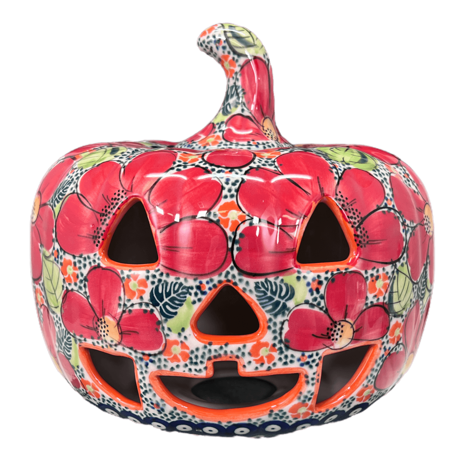 Luminary, Jack-O-Lantern, 8" in "Red Daisy" by Galia | GAD28D-AC