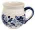 Mug, Belly Mug, Small, 7 oz in "Duet Blue Wreath" by Manufaktura | K067S-SB07