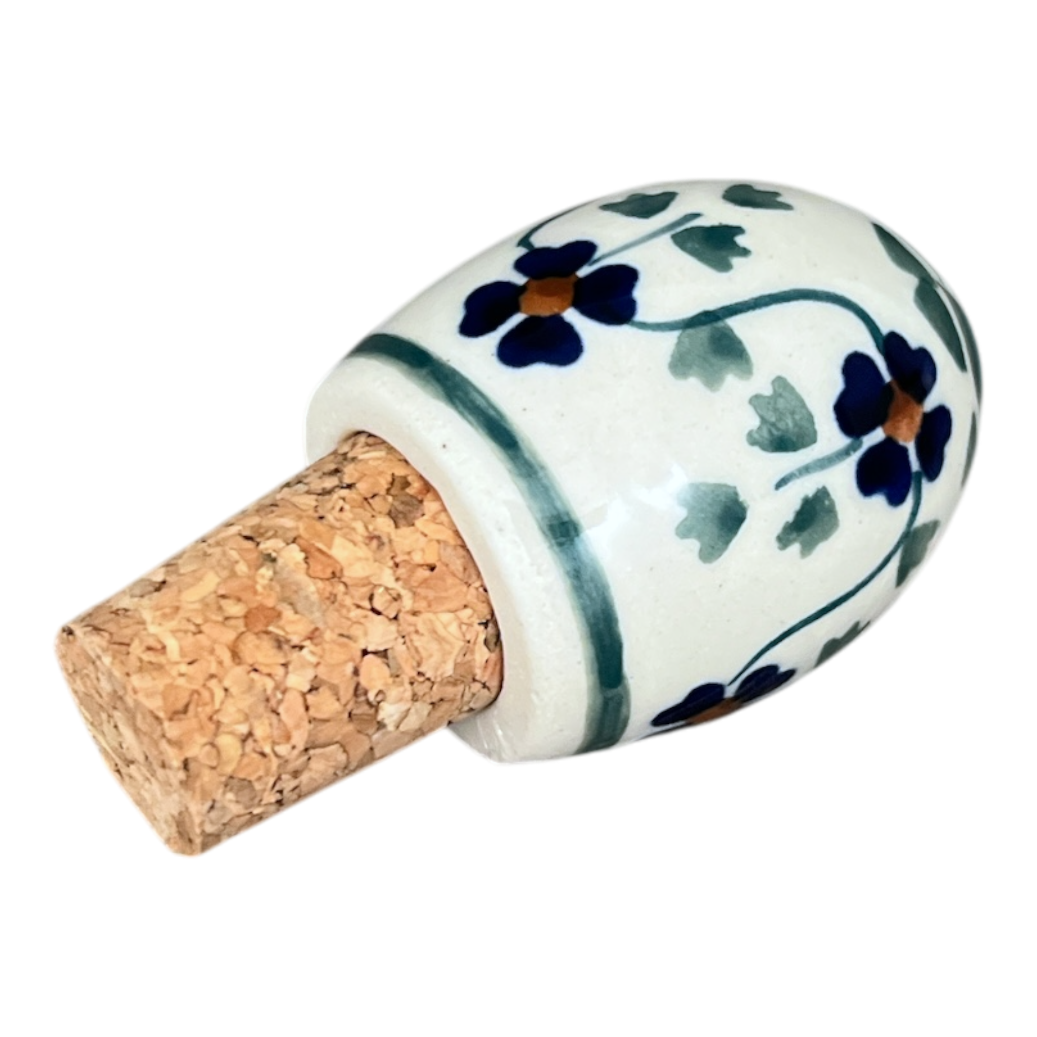 Wine Cork, Egg-Shaped, 2.75" in "Woven Pansies" by Manufaktura | K084T-RV