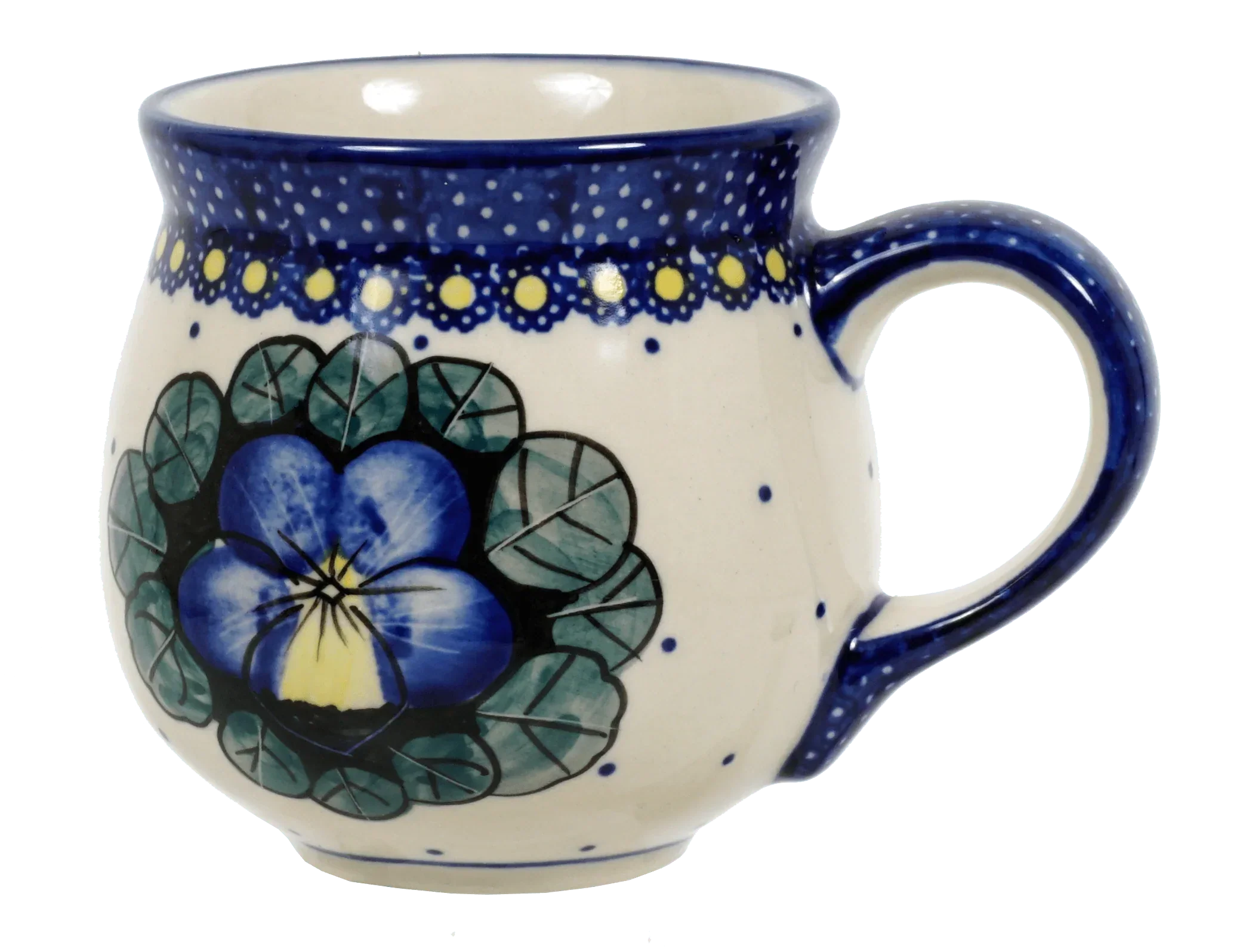 Mug, Belly Mug, 10 oz Medium in "Pansies" by Manufaktura | K090S-JZB