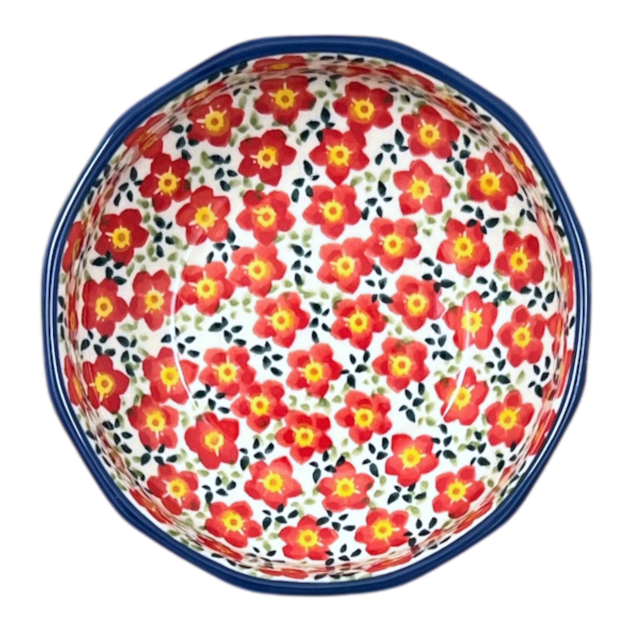 Bowl, Multiangular, 5" in "Floral Revival Red" by Manufaktura | M058U-MCZE