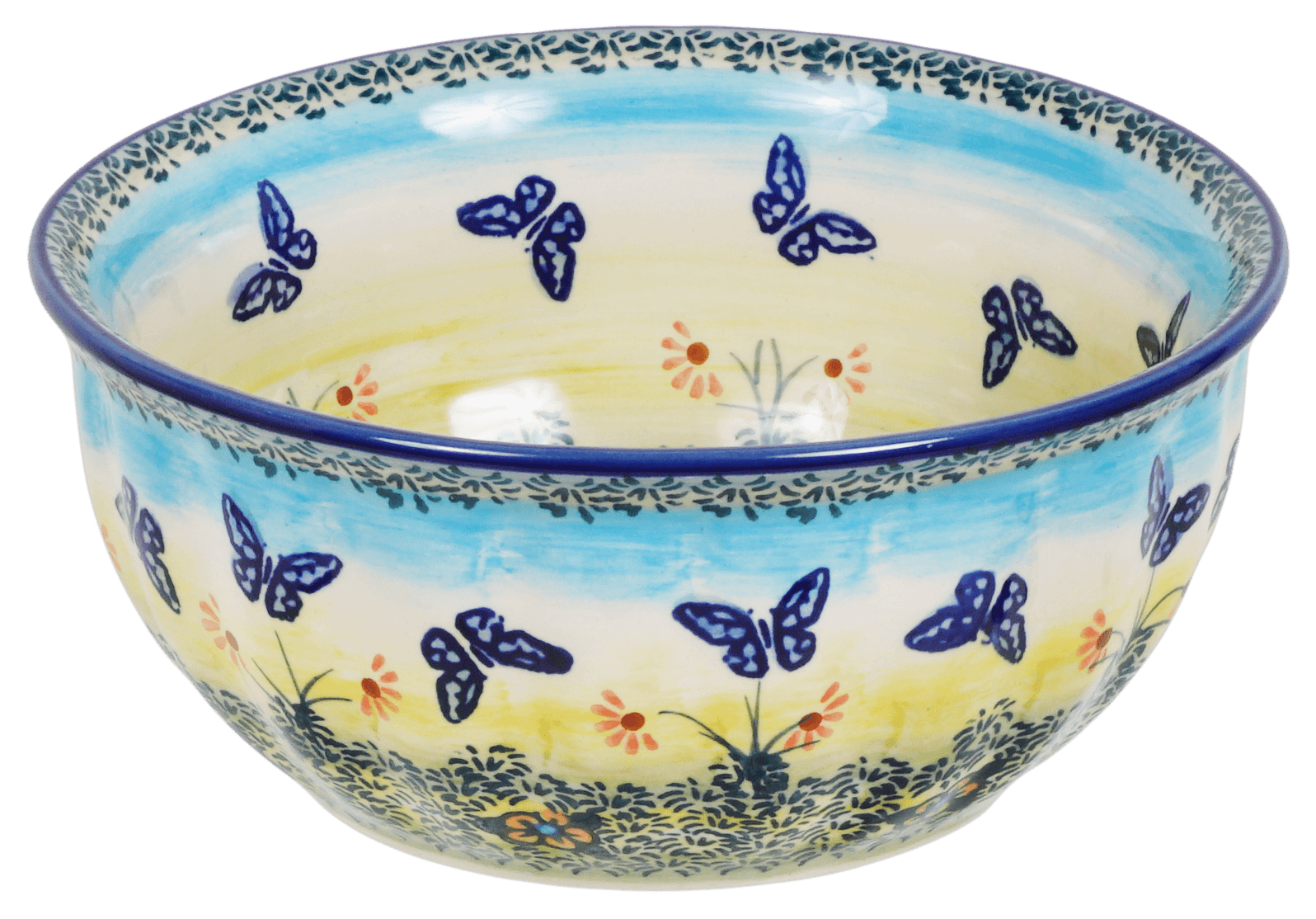 Bowl, Round, 6.5" in "Butterflies in Flight" by Manufaktura | M084S-WKM