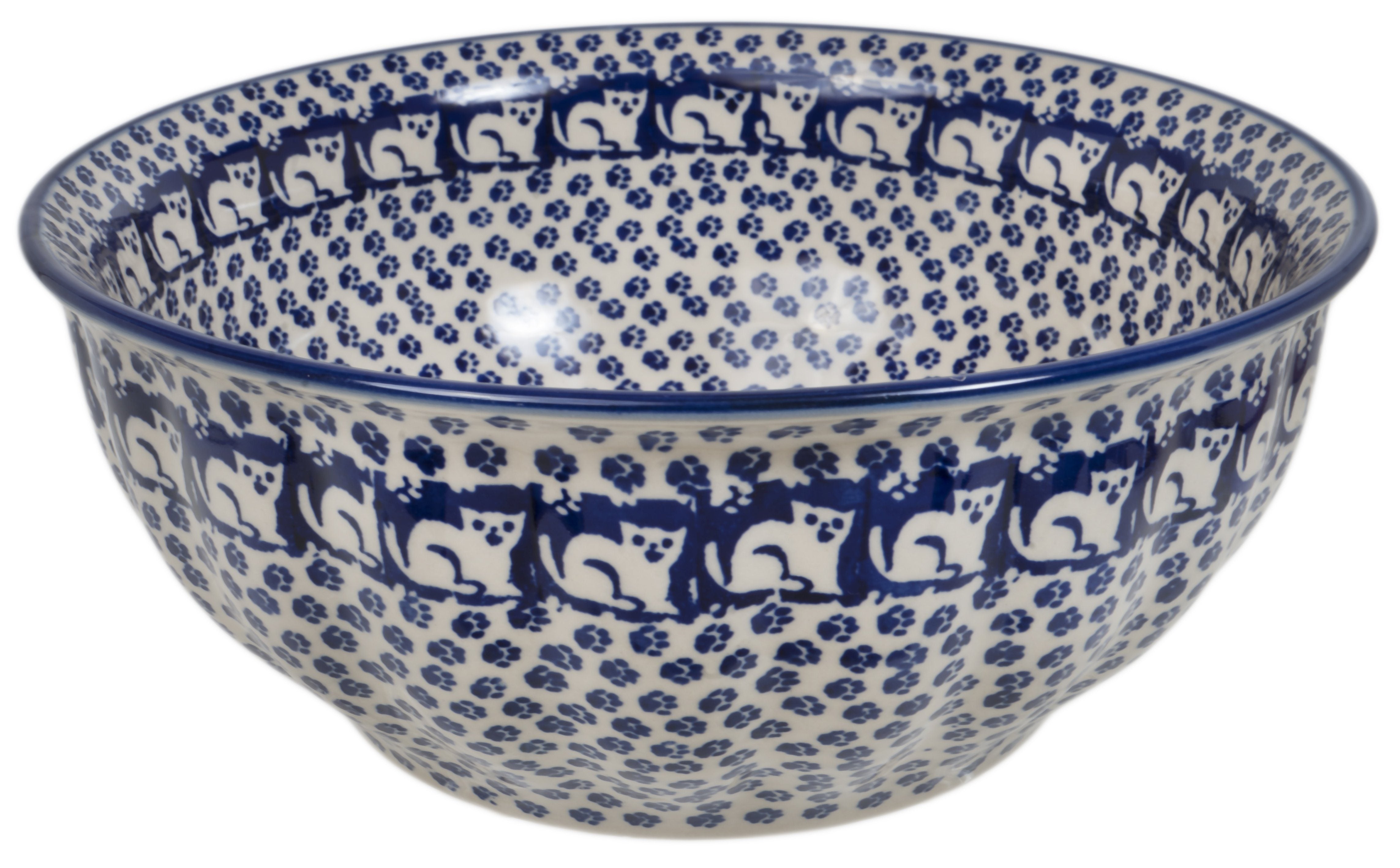 Bowl, Round, 9" Bowl in "Kitty Cat Path" by Manufaktura | M086T-KOT6