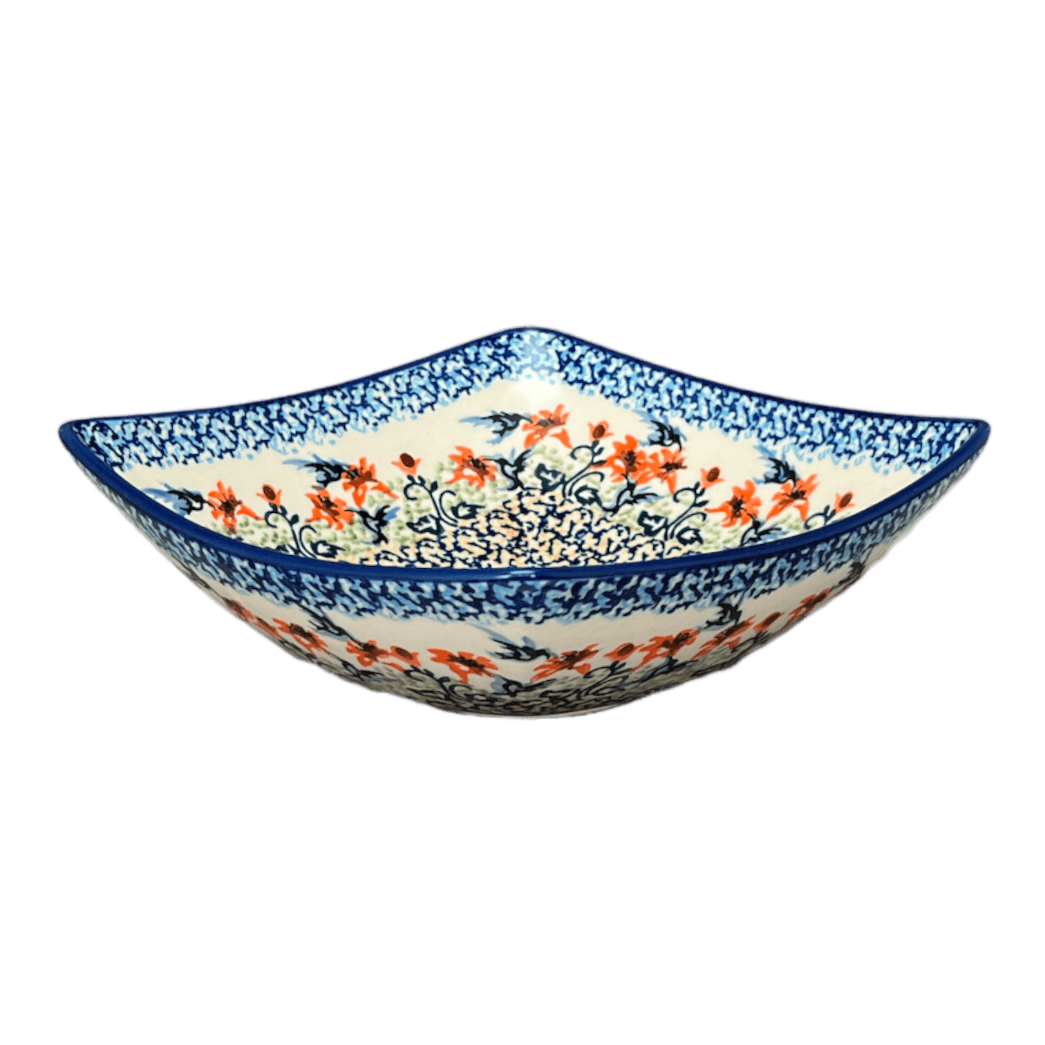 Bowl, Square, Nut, Medium, 7.75" in "Hummingbird Harvest" by Manufaktura | M113S-JZ35