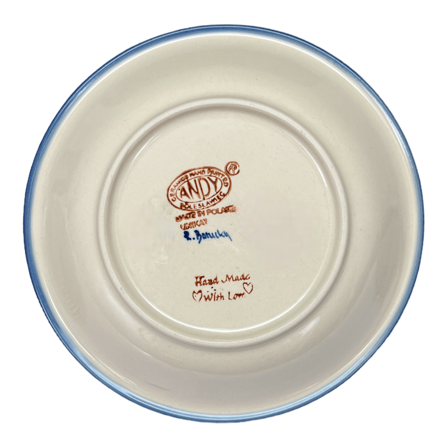 Bowl, Round, Pasta, 9" in "Blue Daisy Spiral" by Andy | NDA112-38