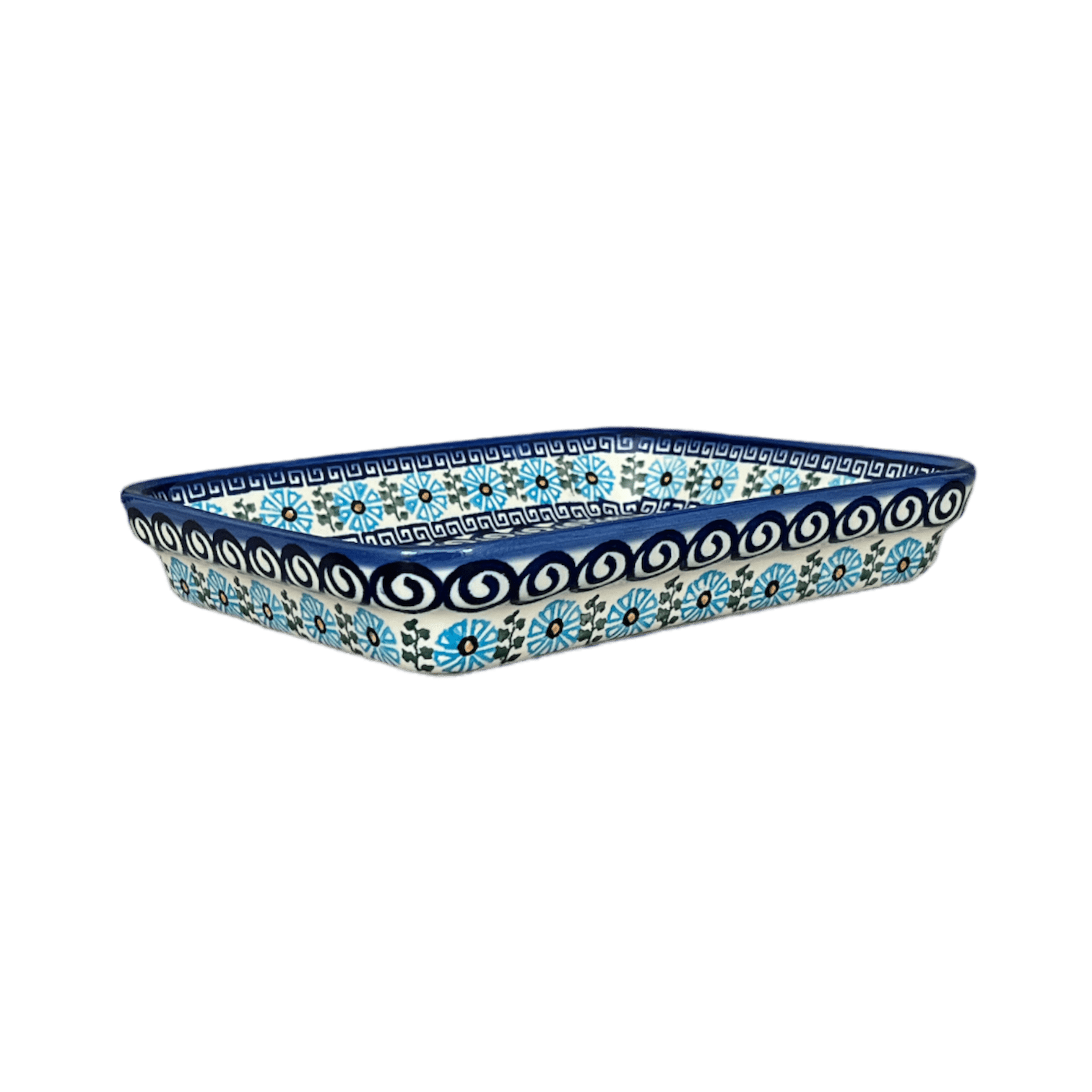Baker, Rectangular, 8" x 10" in "Blue Daisy Spiral" by Andy | NDA125-38