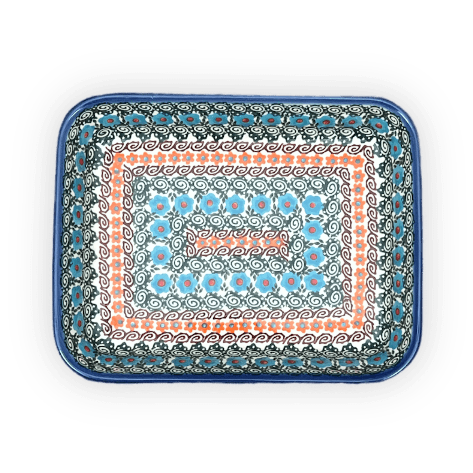 Baker, Rectangular, 8" x 10" in "Teal Pompons" by Andy | NDA125-62
