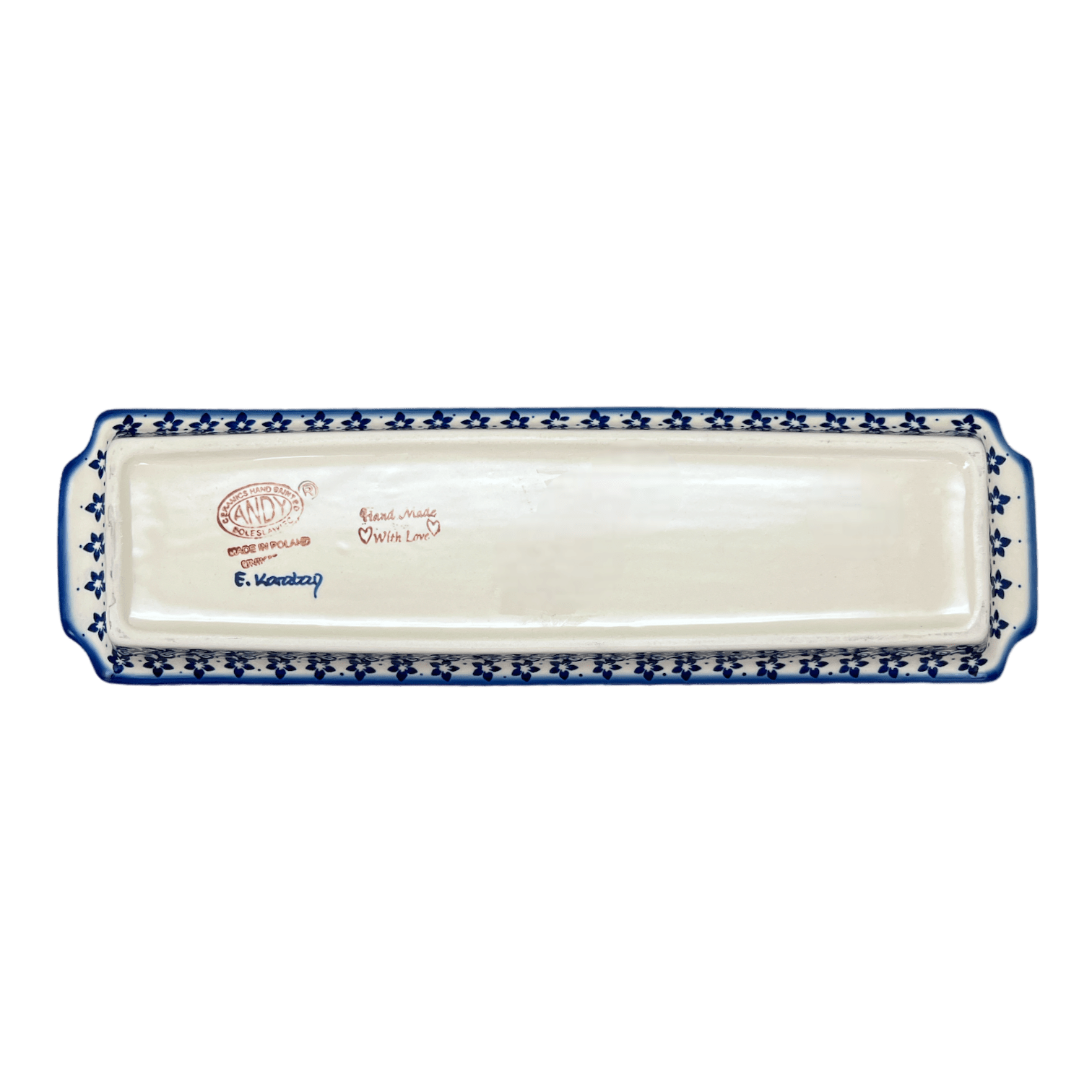 Tray, Rectangular, 16" x 4.5" in "Butterfly Blues" by Andy | NDA203-17