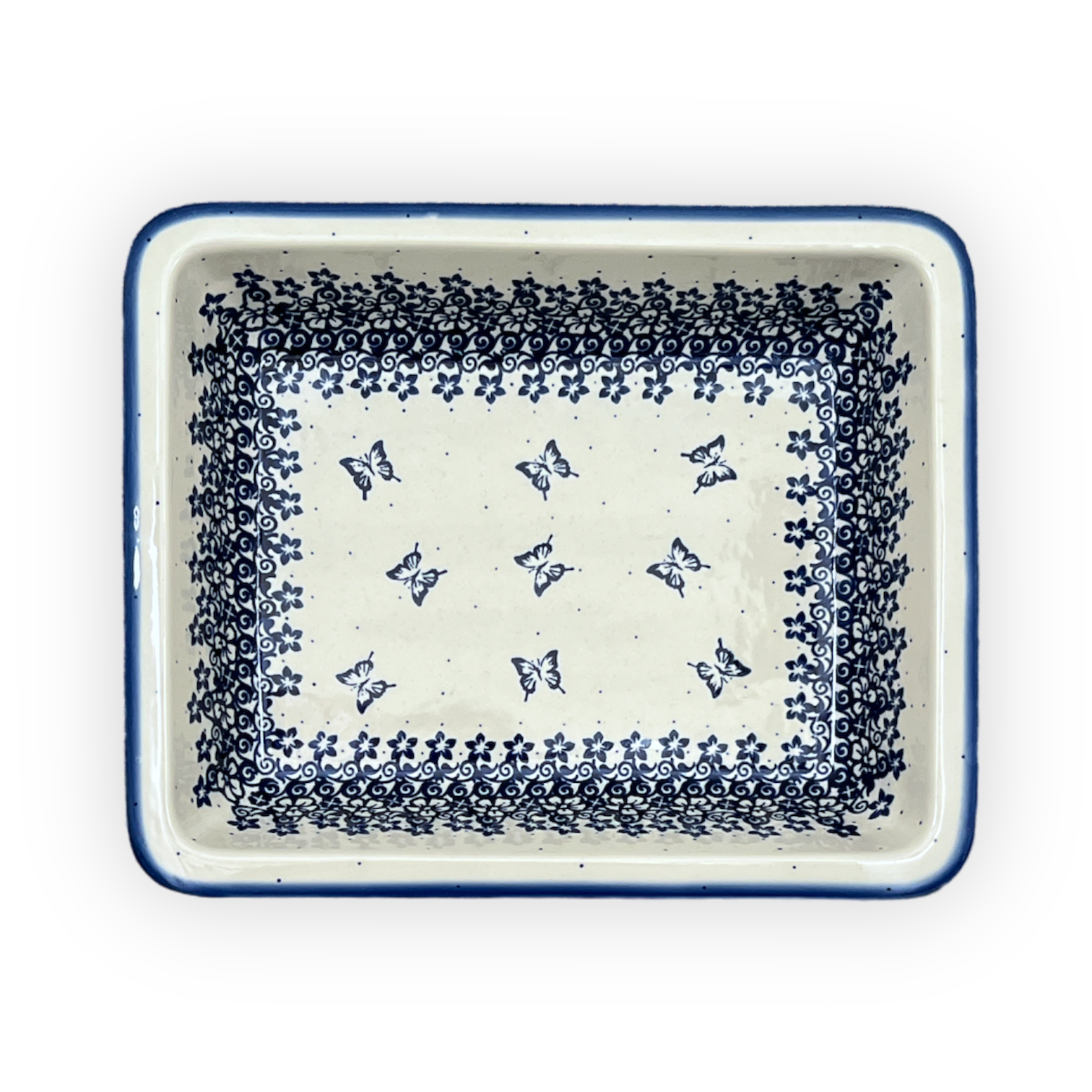 Rectangular Baking Dish, 10.25" x 12.5" in "Butterfly Blues" by Andy | NDA264-17