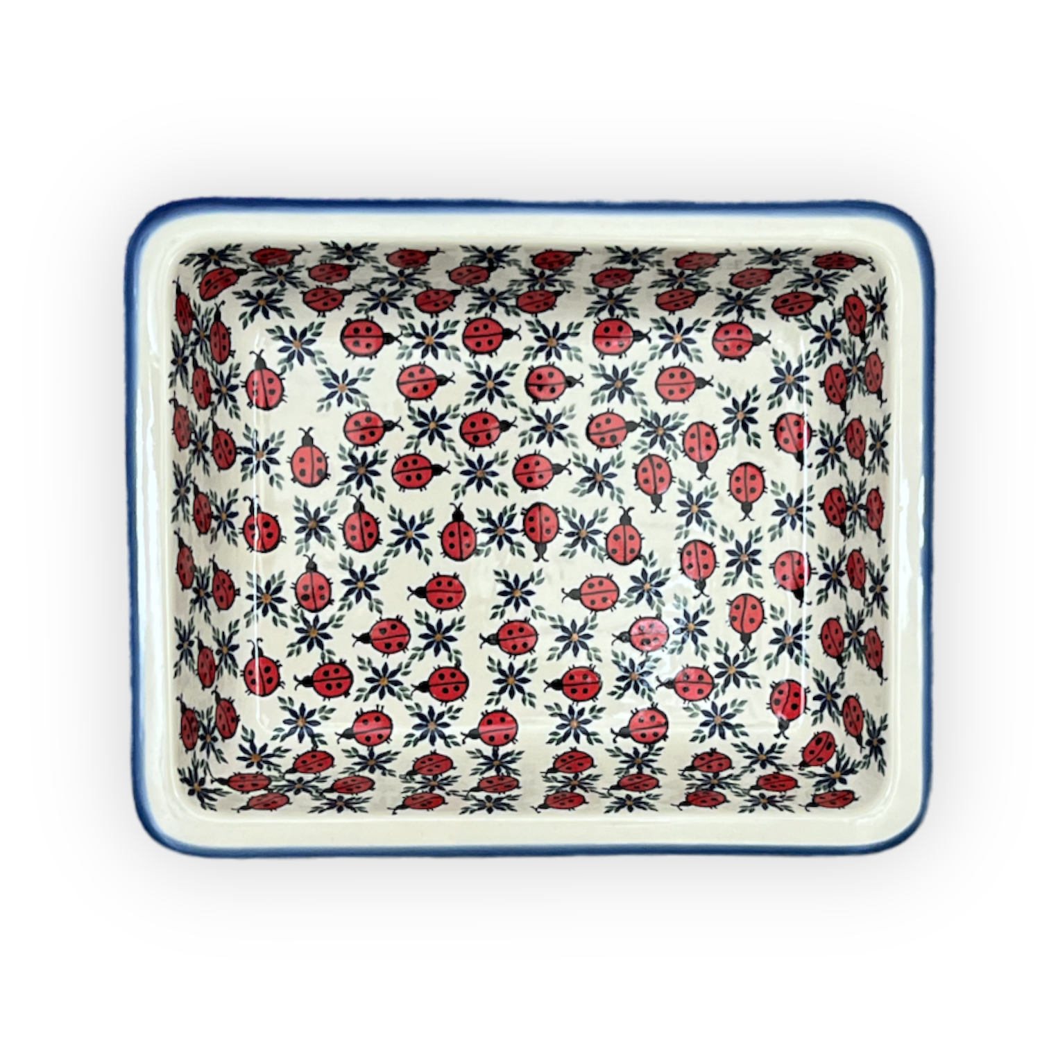 Rectangular Baking Dish, 10.25" x 12.5" in "Lovely Ladybugs" by Andy | NDA264-18